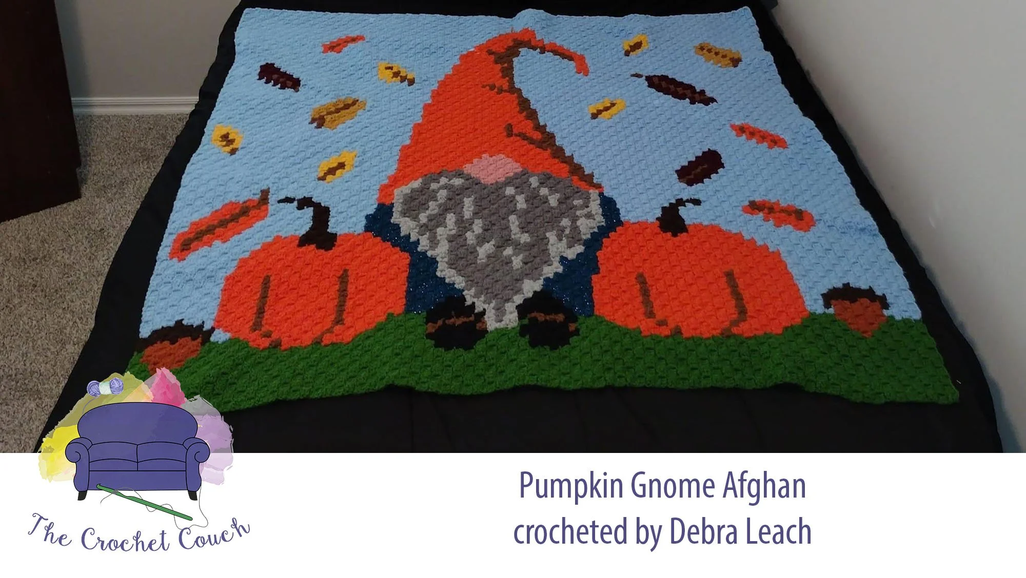 Pumpkin Gnome Afghan, C2C Crochet Pattern