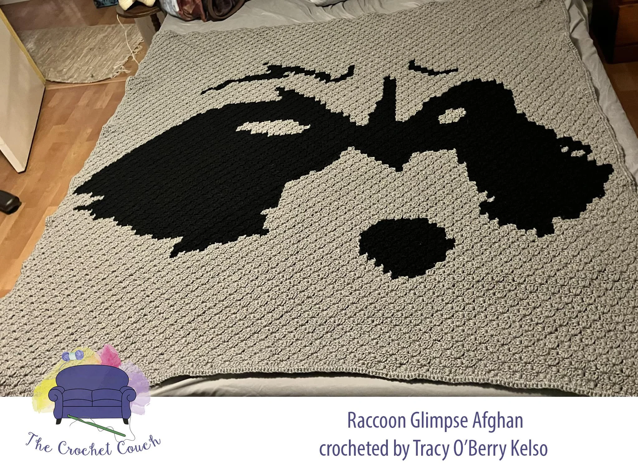 Raccoon Glimpse Afghan, C2C Crochet Pattern