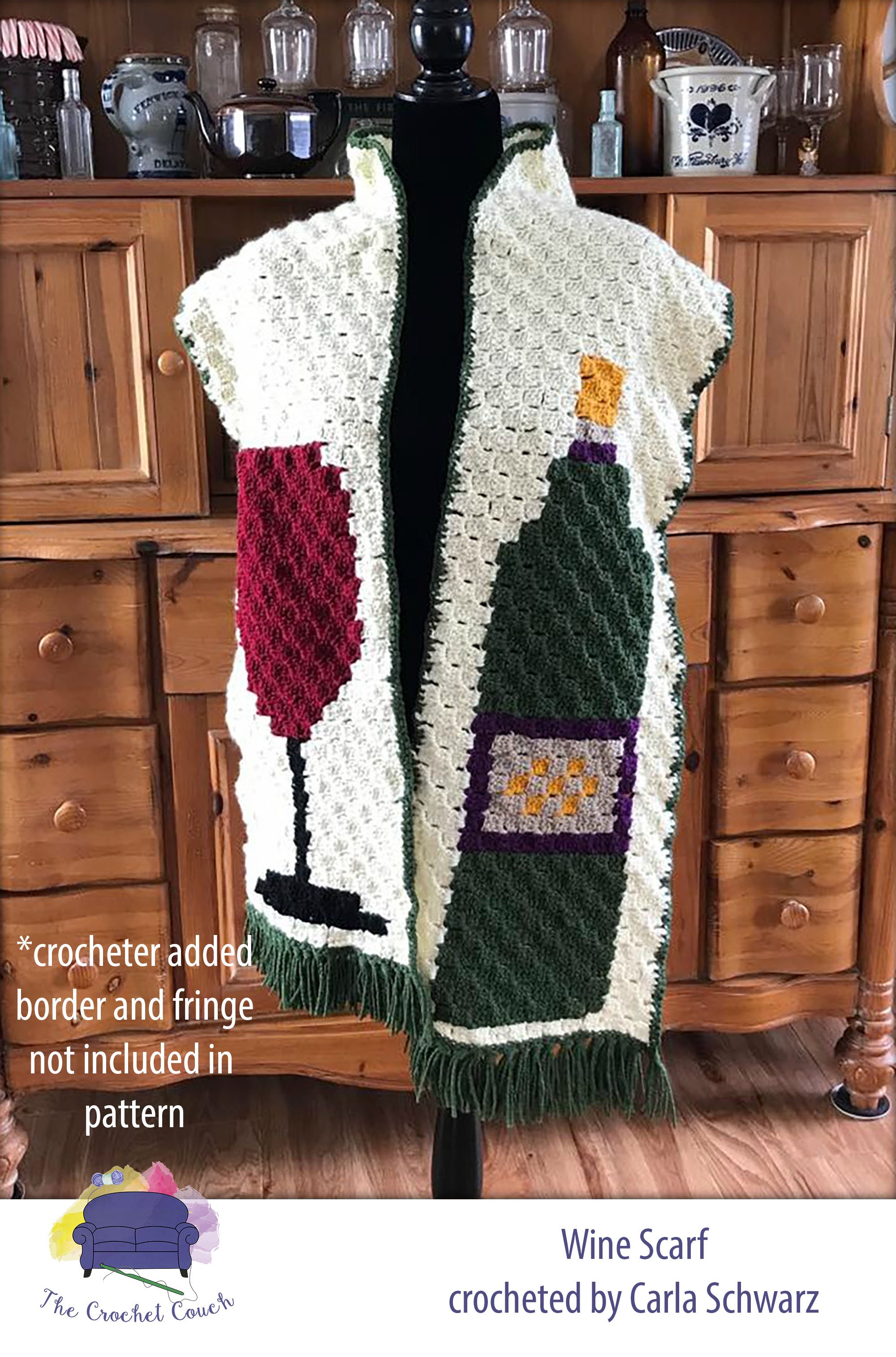 Wine Scarf, C2C Crochet Pattern