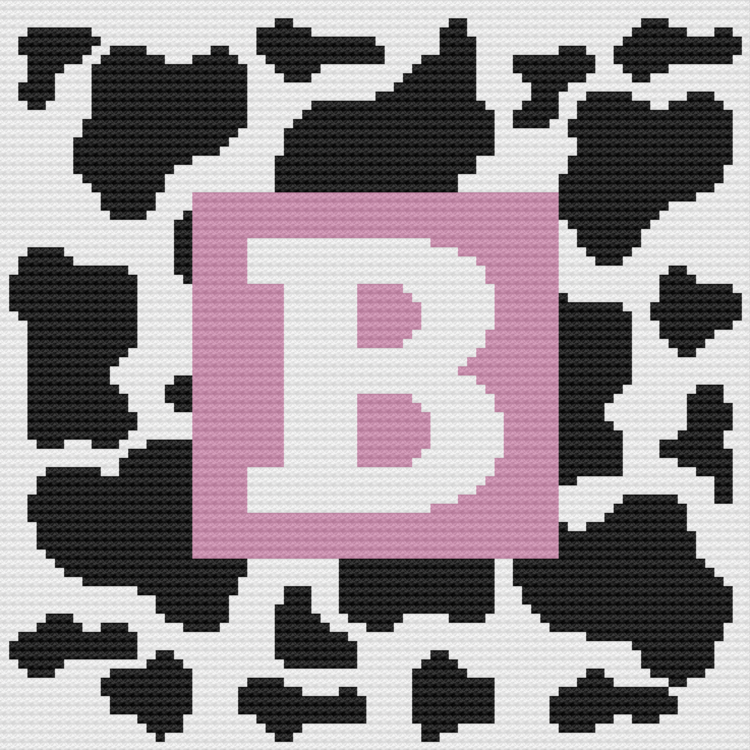 Letter B Cow Print Afghan, C2C Crochet Pattern