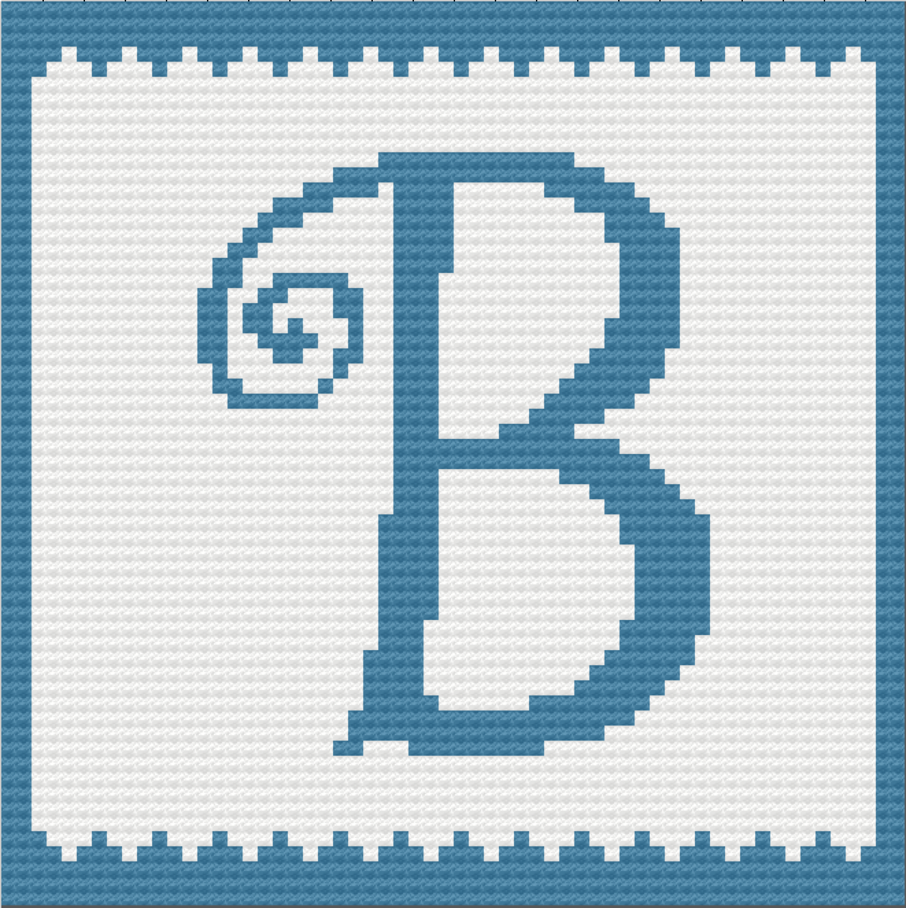 Letter B Kids Afghan, C2C Crochet Pattern