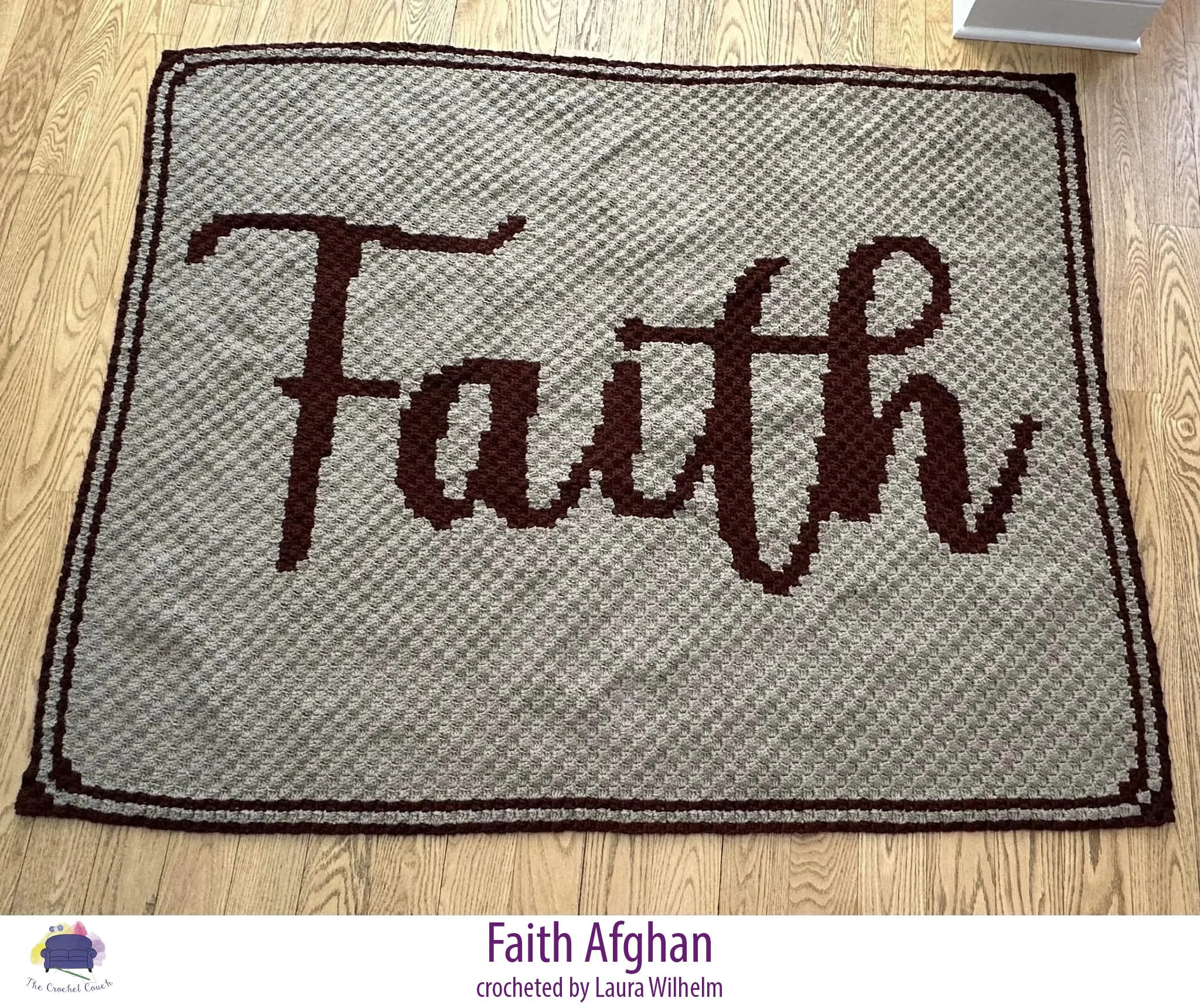 Faith in Script Afghan, C2C Crochet Pattern