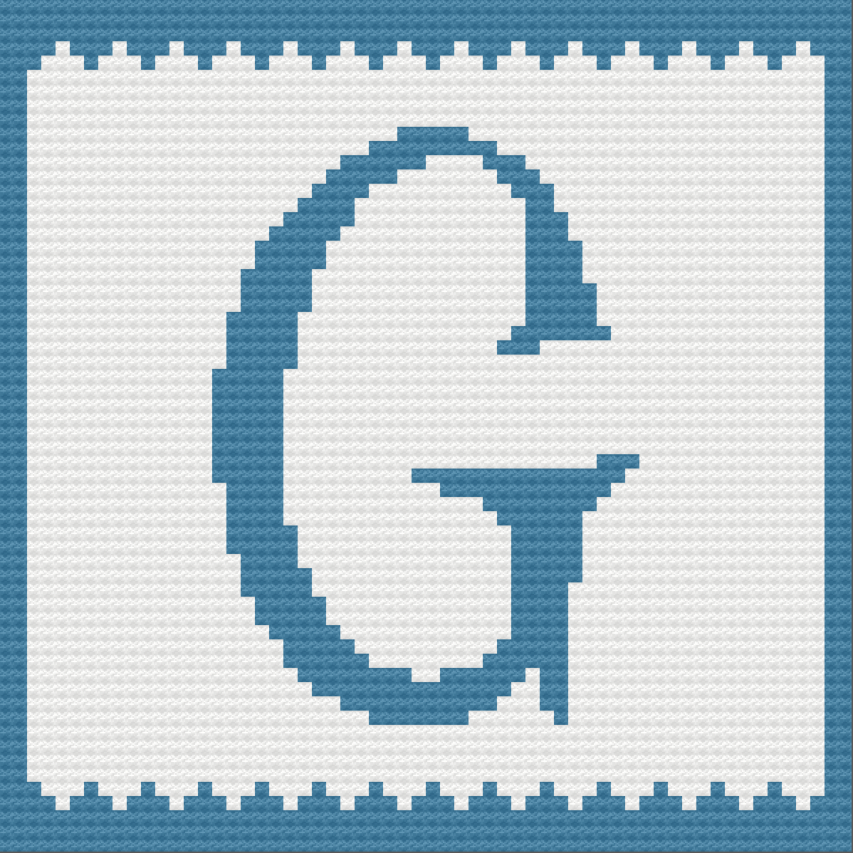 Computer image showing a letter G in a fun print