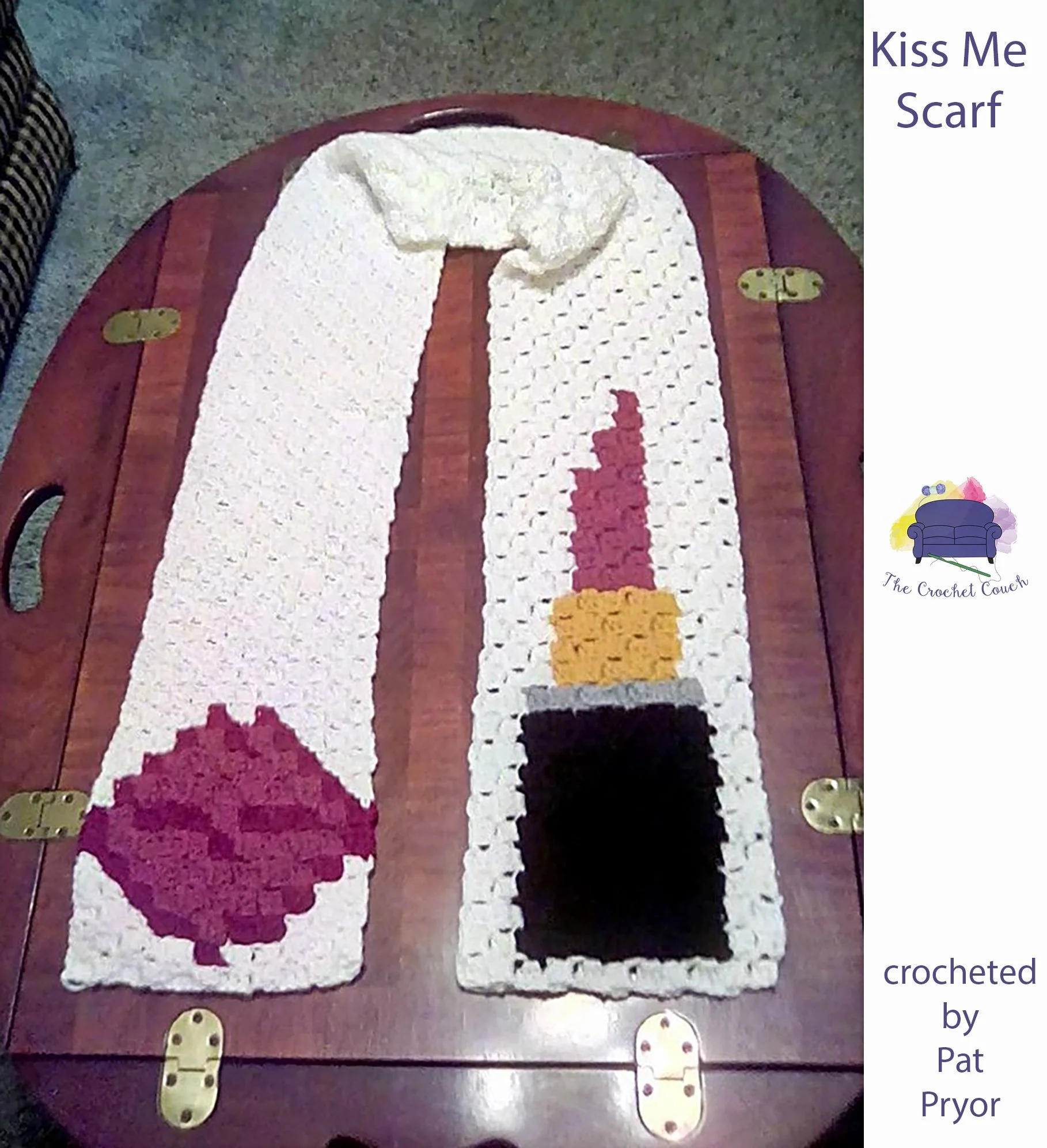 Kiss Me Scarf, C2C Crochet Pattern