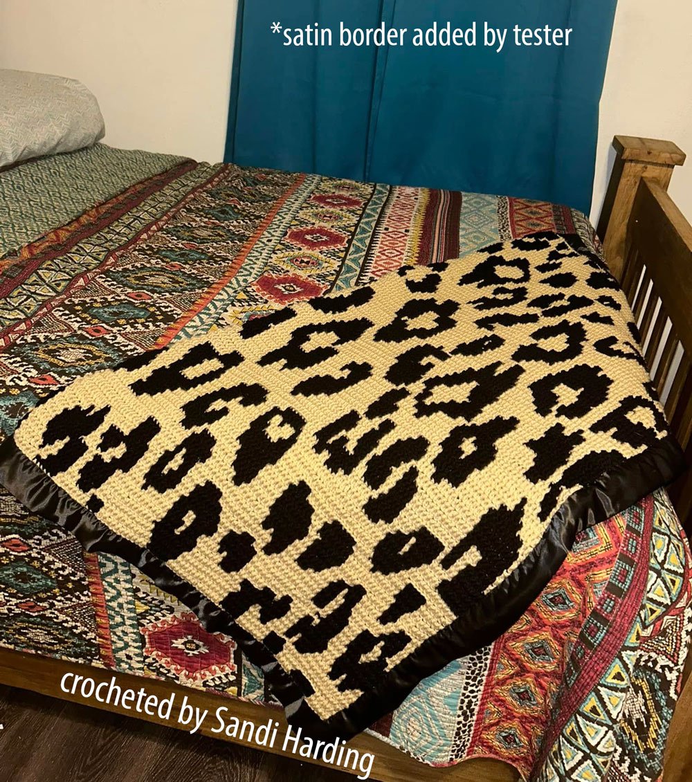 Leopard Print Afghan – Mosaic Crochet Pattern for Bold Animal Print Blanket