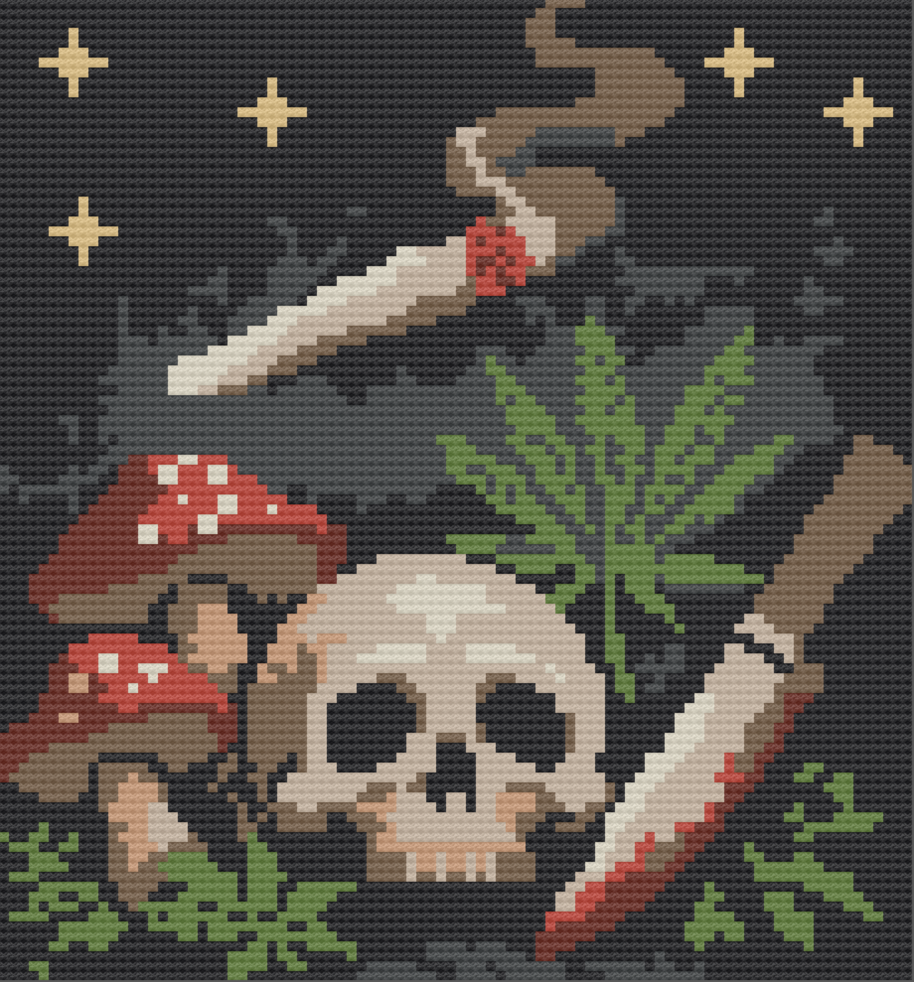 Wicked Harvest C2C Crochet Pattern, Gothic Crochet Graphghan, Dark Cottagecore Throw