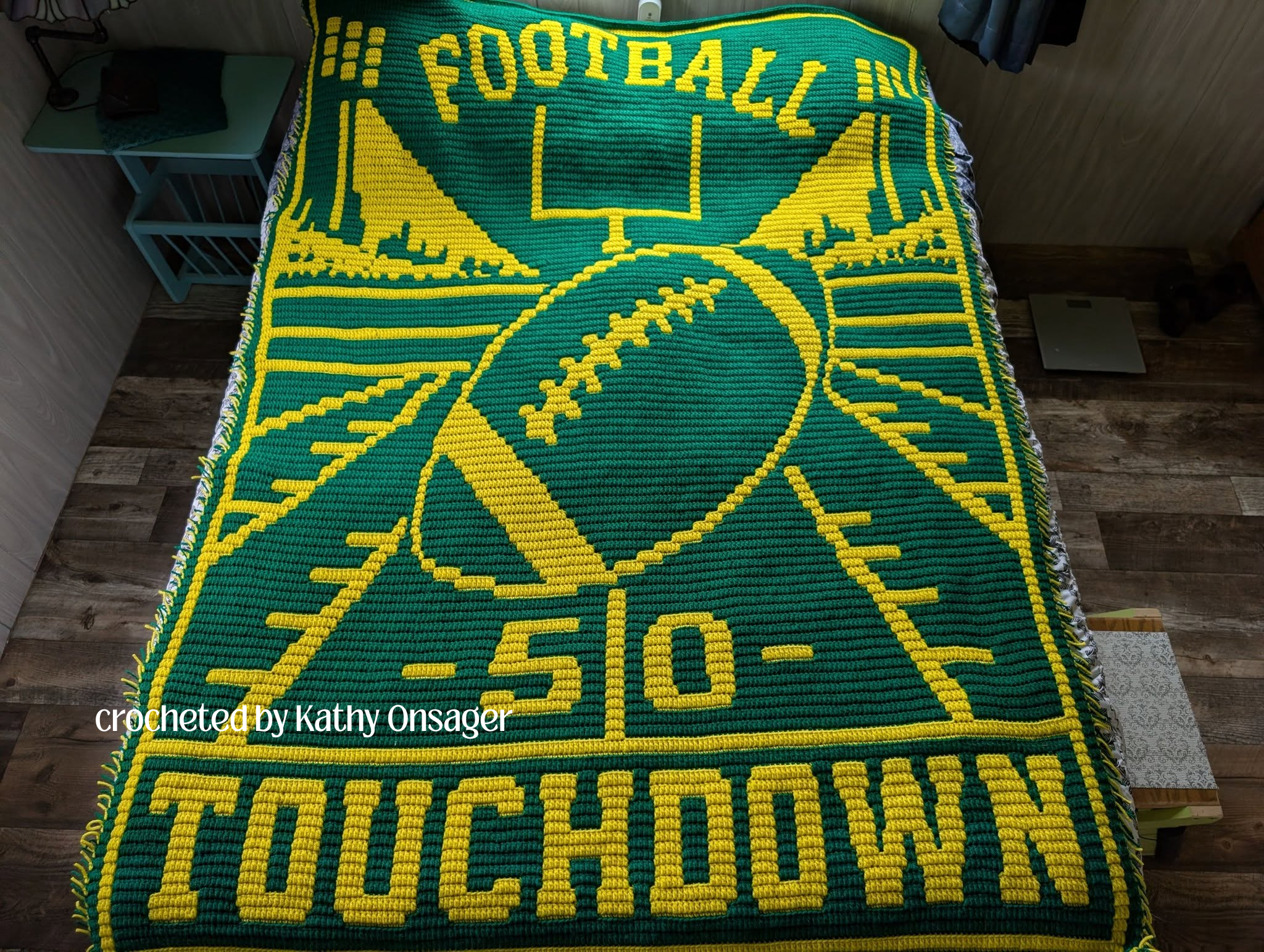 Football Under the Lights mosaic Afghan