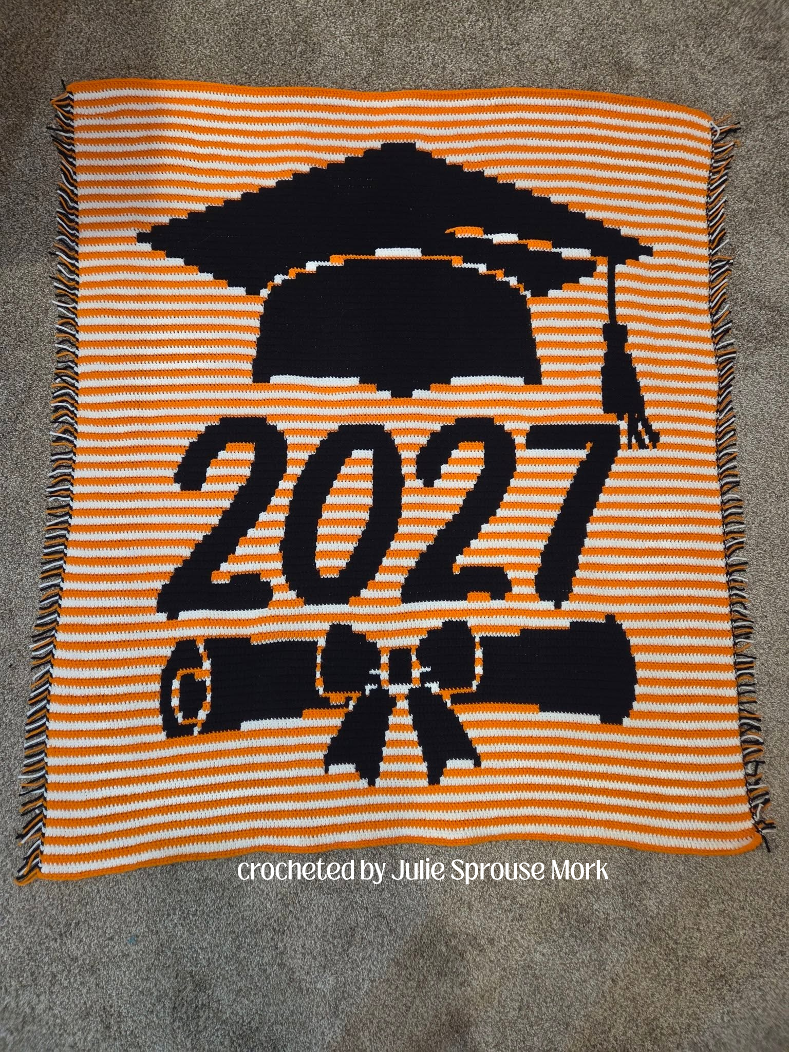 Graduate 2027 Afghan, Overlay Mosaic Crochet Pattern
