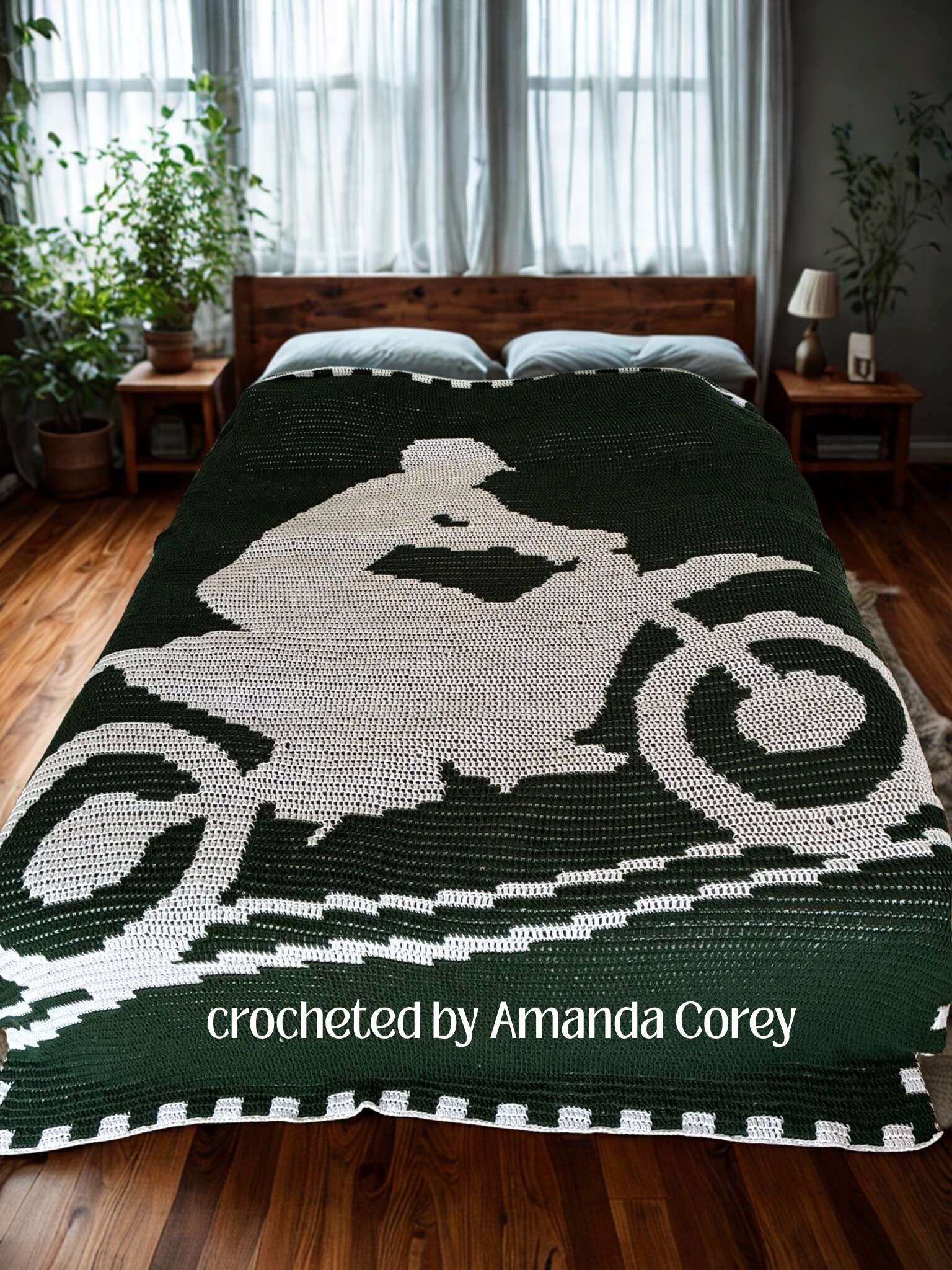 Dirt Bike Afghan, Overlay Mosaic Crochet Pattern