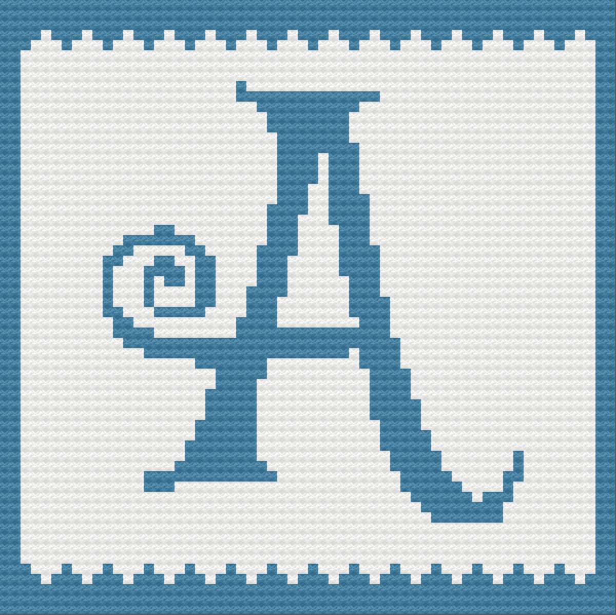 Letter A Kids Afghan, C2C Crochet Pattern