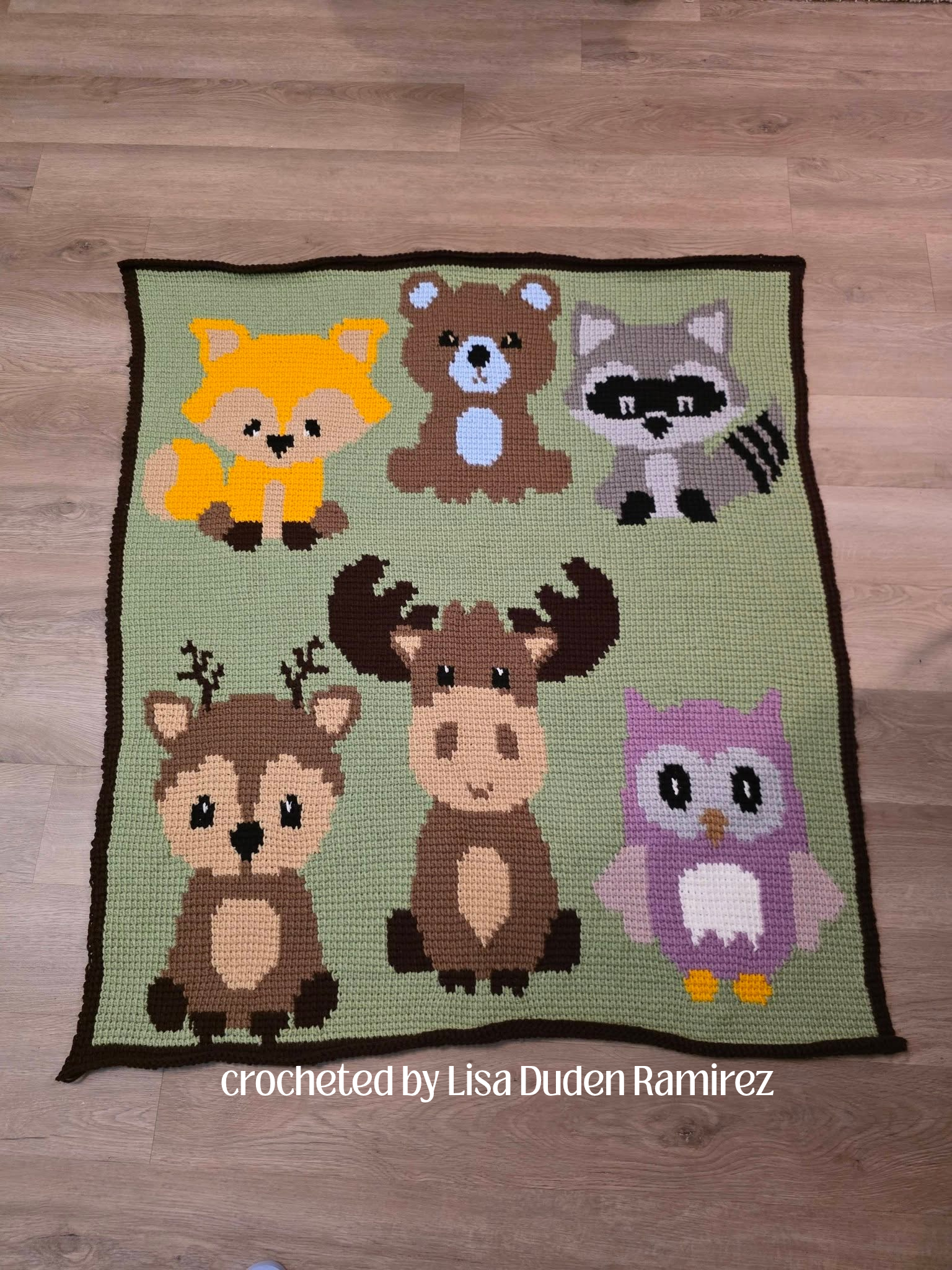Woodland Babies  Afghan, SC or TSS Crochet Pattern