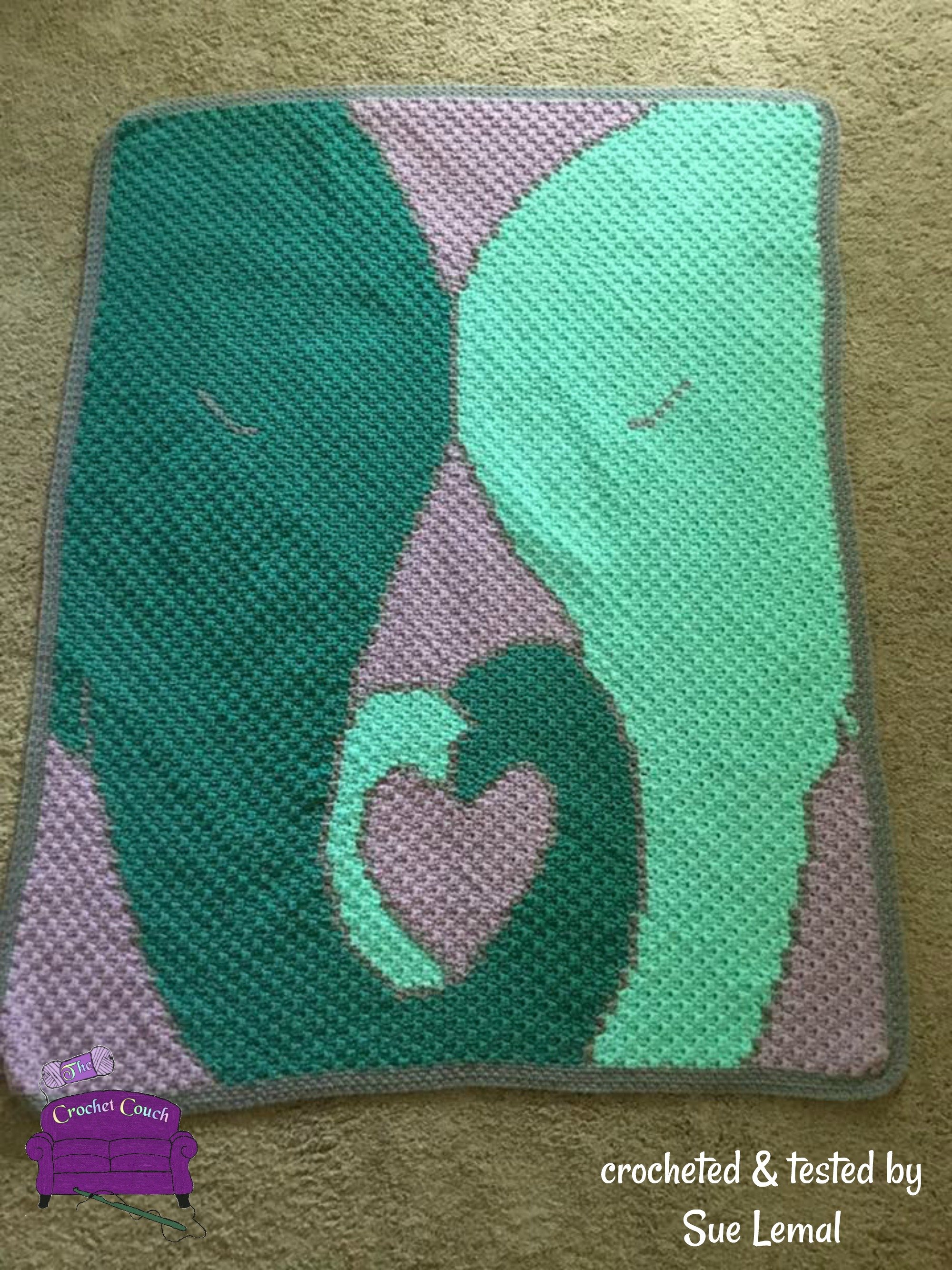 Elephant Love Afghan, C2C Crochet Pattern