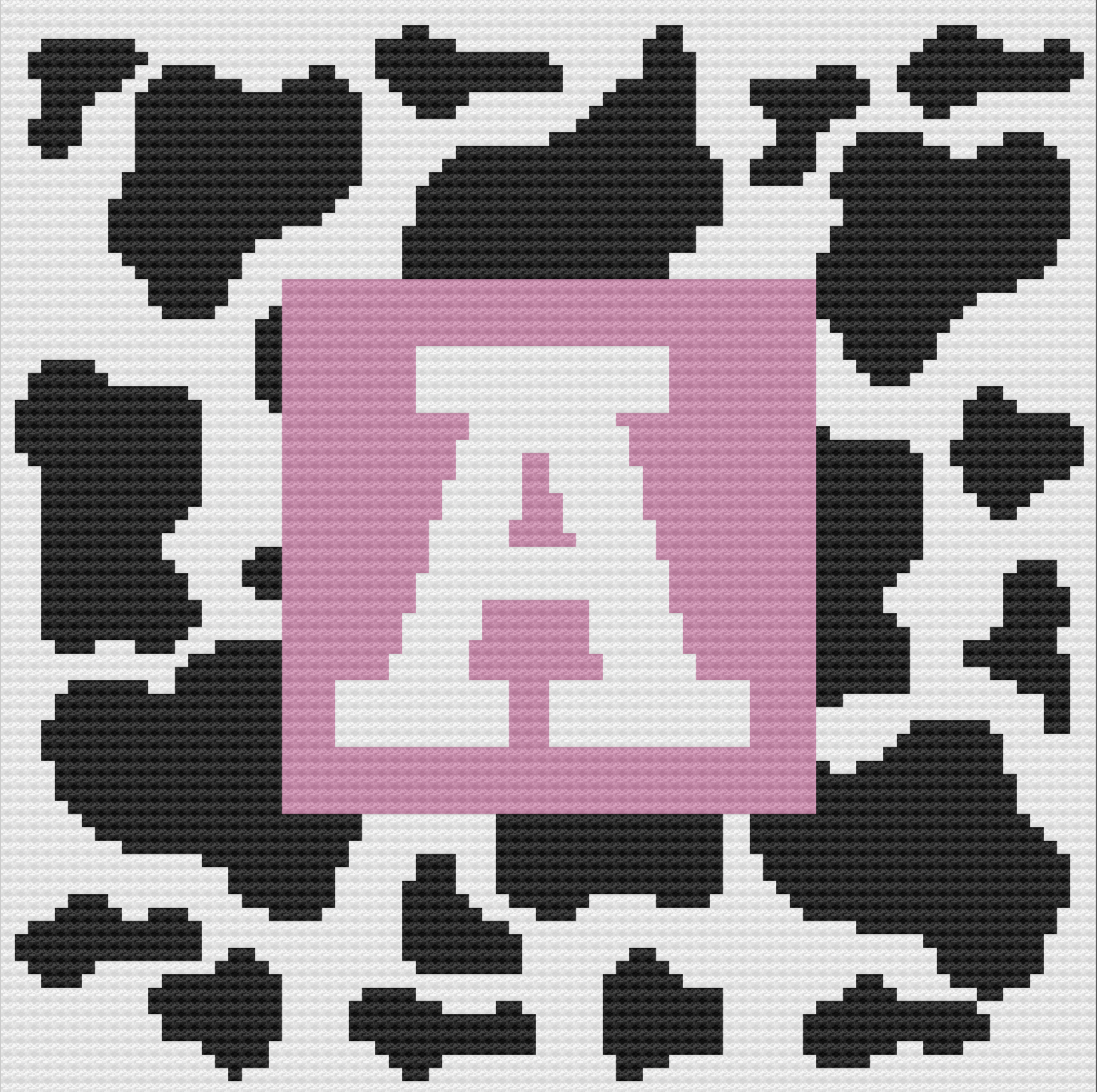 Letter A Cow Print Afghan, C2C Crochet Pattern