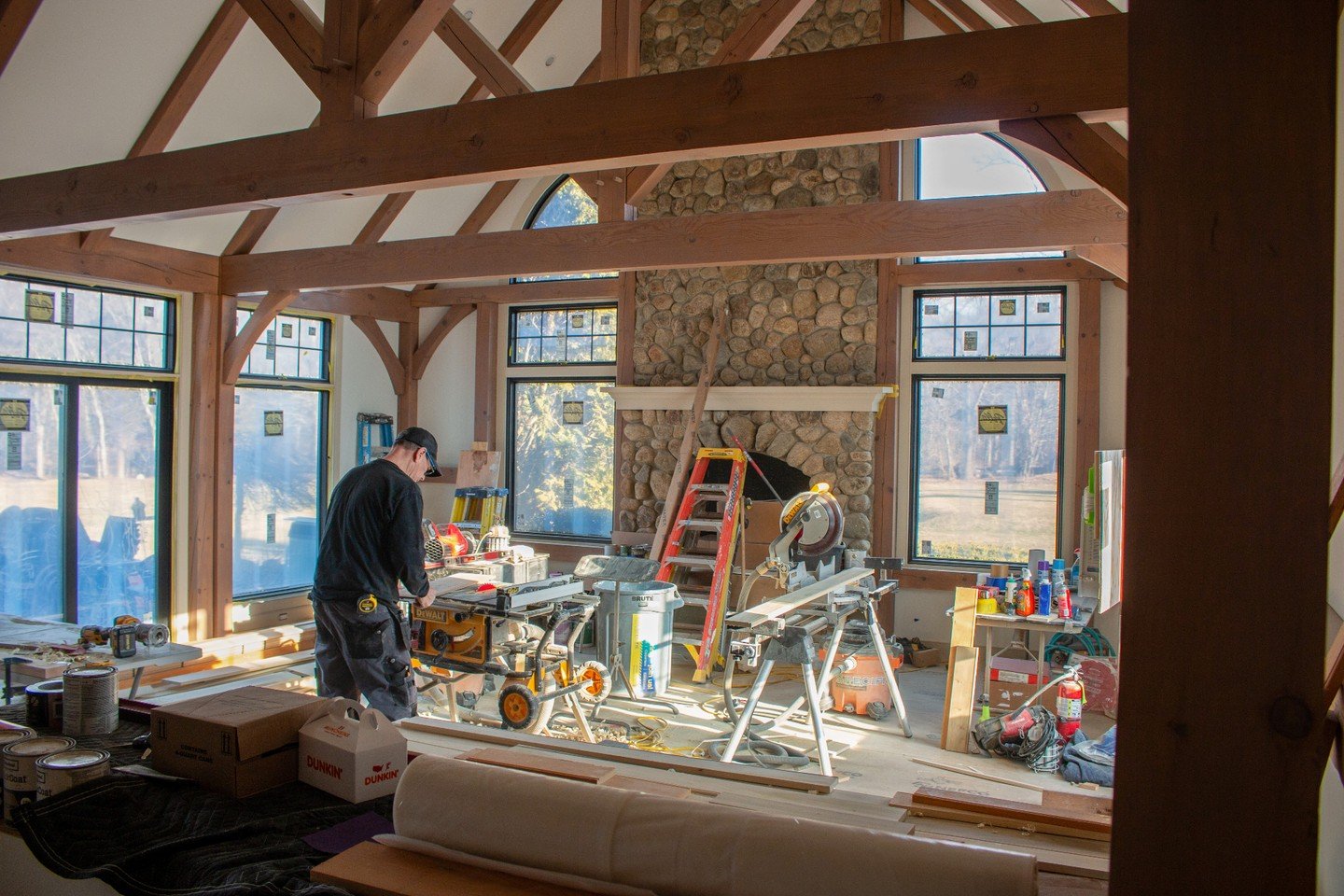 Progress and precision on this beautiful timber-framed renovation, high ceilings, protected beams, inlaid plaster ceilings and many more details in this light-filled family room. 

#woodisgood #timberframe #teamsitespecific #buildcoolshit
