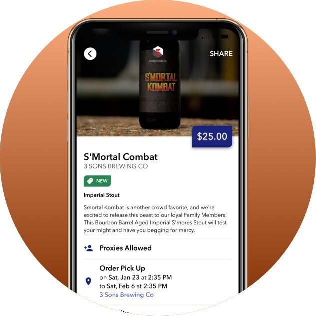 DYK you can pre-order releases from your favorite craft beverage brands right from your phone?

Pick them up on your own time using the app or if you&rsquo;re lucky enough to live in one of those &ldquo;fancy progressive&rdquo; states (looking at you