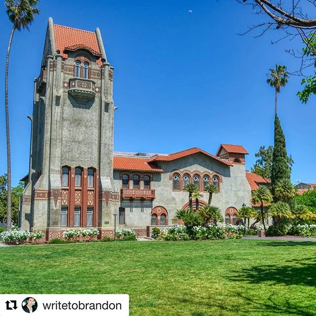 #Repost @writetobrandon
・・・
Tower Hall is the oldest structure and the centerpiece of San Jose State University.  Sellon and Hemming designed the building in a Spanish Revival style with Gothic, Rennaisance Revival and Modern architecture influences.