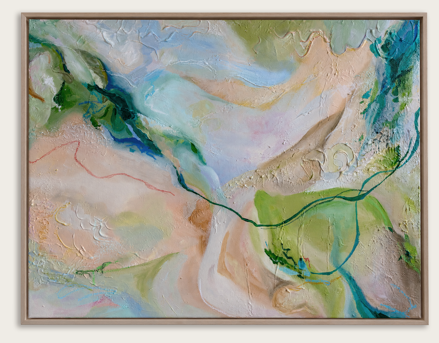 Abstract acrylic painting inspired by seaside