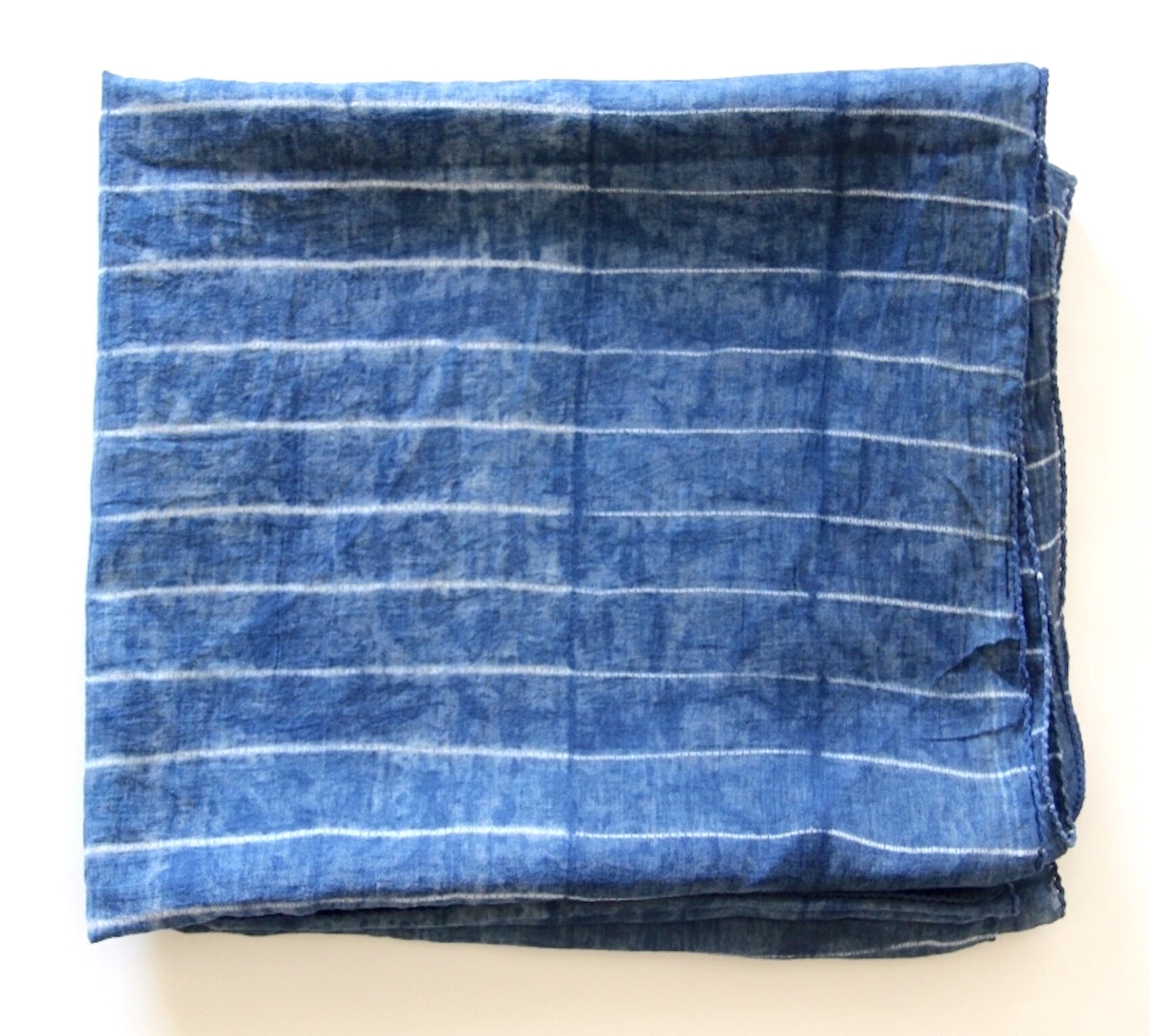 Indigo Shibori Stripe Scarf