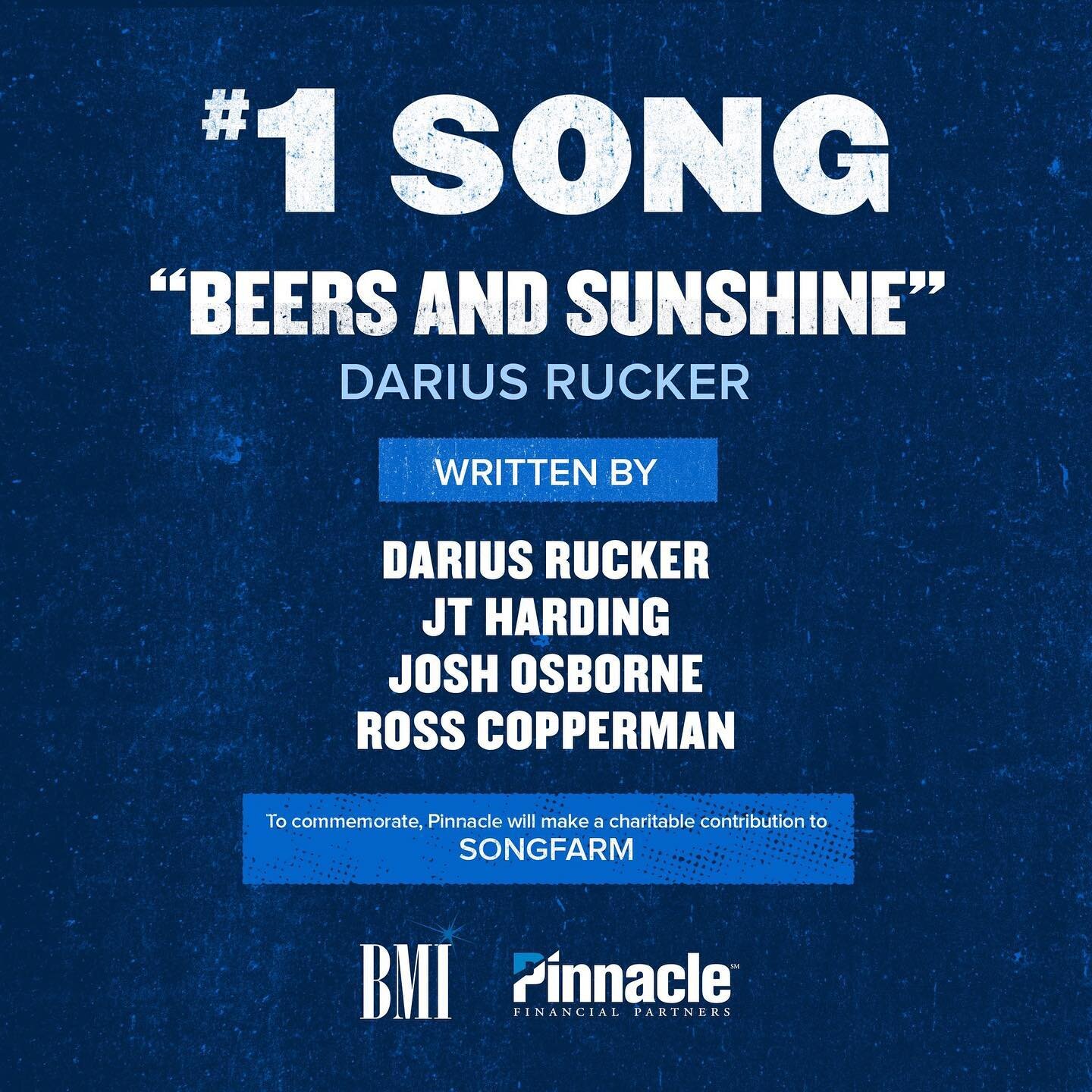 Congratulations to our very own @rosscopperman for another #1 with @dariusrucker! And a huge thanks to our friends at @bmi and Pinnacle for supporting music education. #musiceducation #songfarm