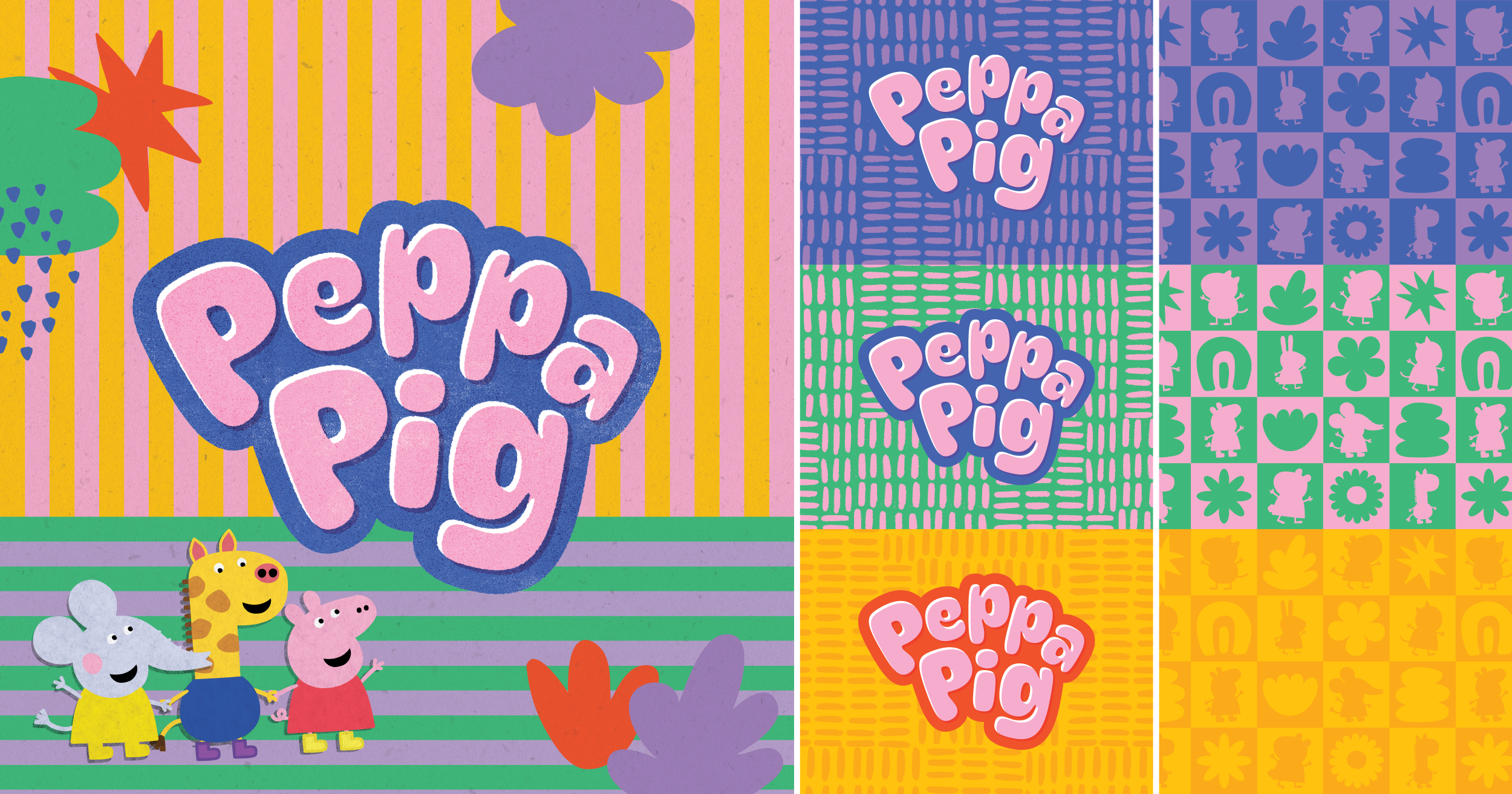 preliminary logo and pattern design for Peppa Pig rebrand