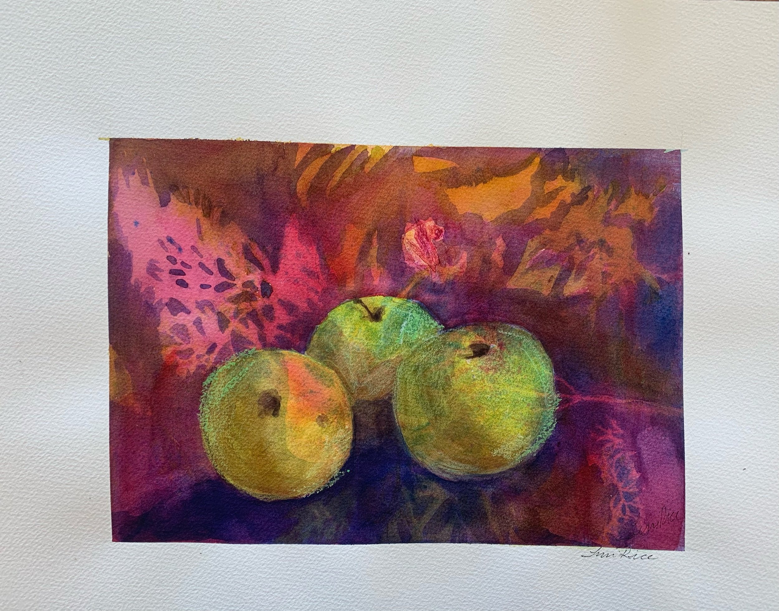 Green Apples with Purple 11” X 14”  $195