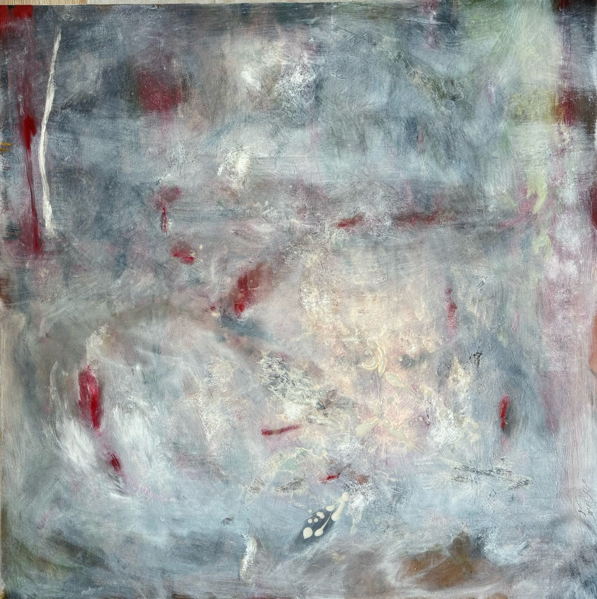 “Salmon Run II” oil on canvas, 36” x 36” $1400
