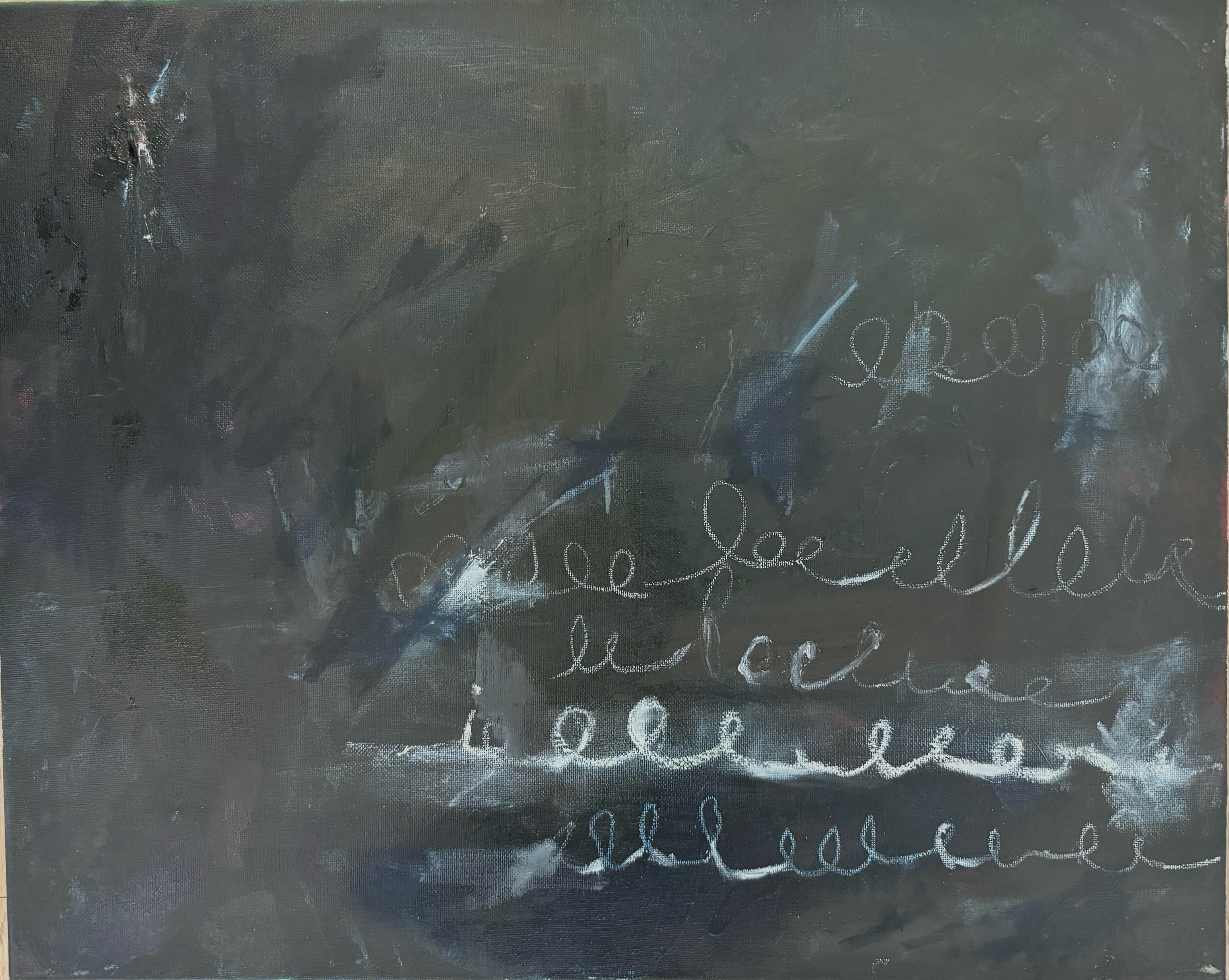 “i before e” 16X20 oil on canvas $600