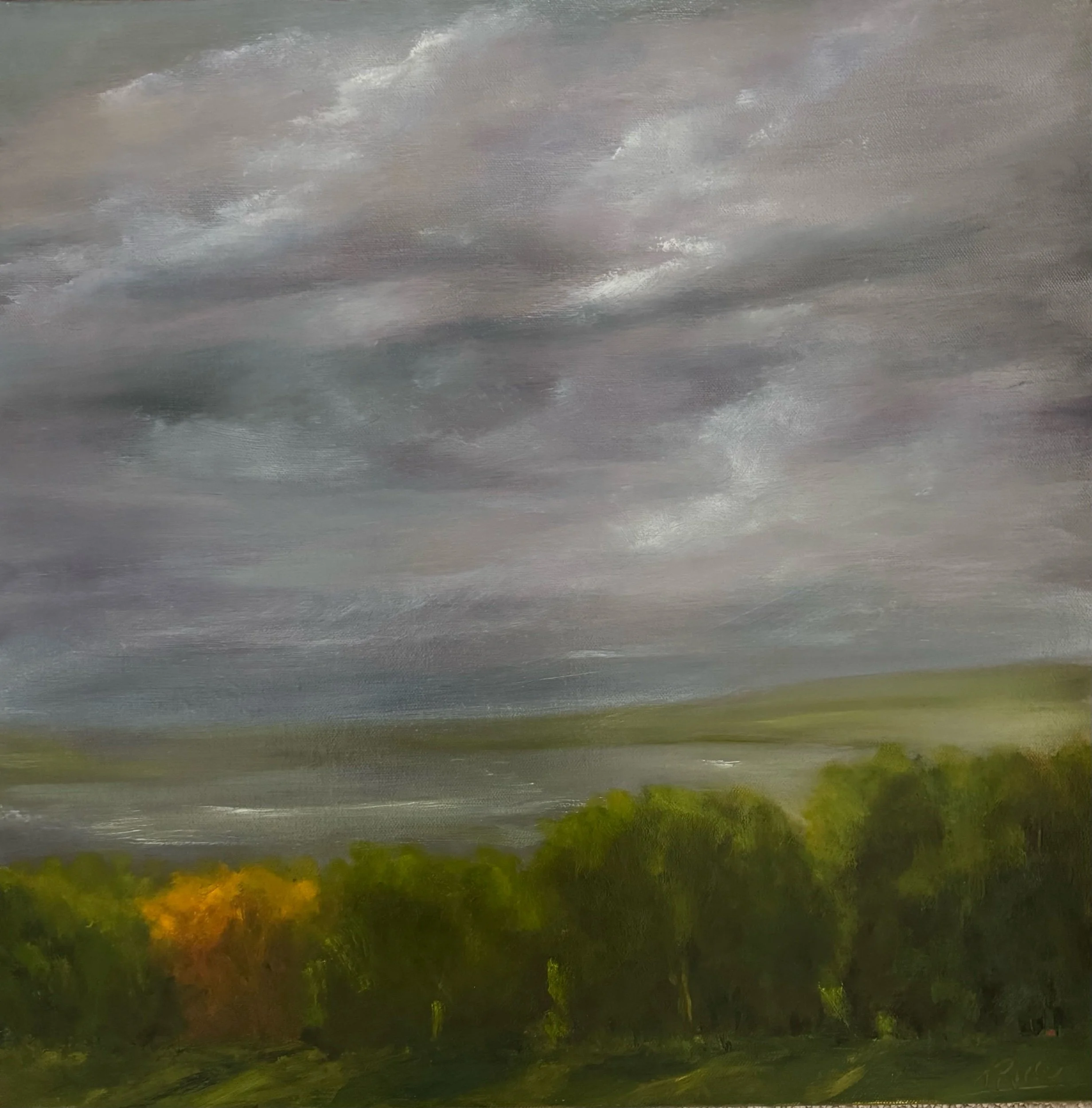 Just Along the River 20" X 20" Oil on Gallery wrapped canvas $700