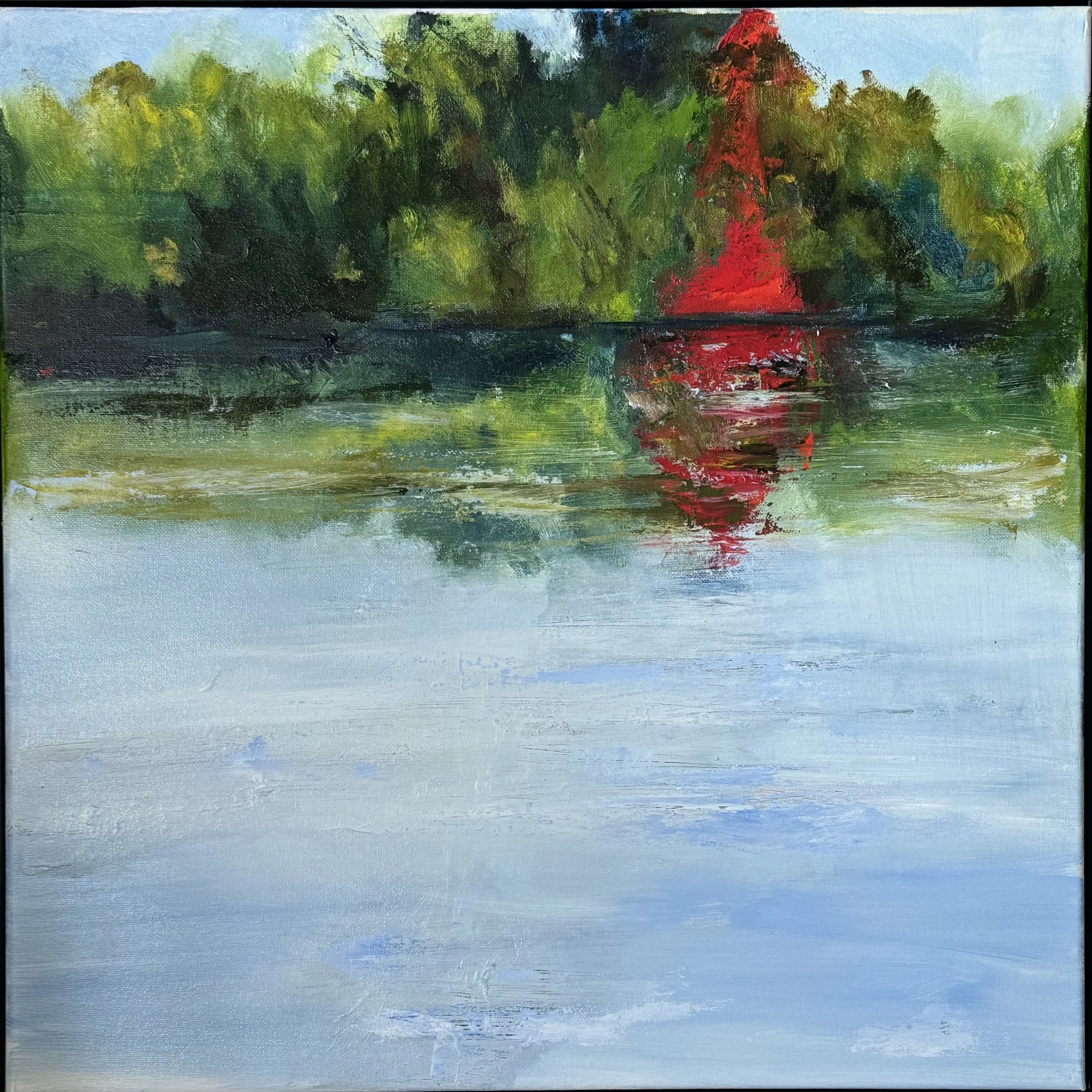 20”X20” Little Red Cottage oil on canvas $700
