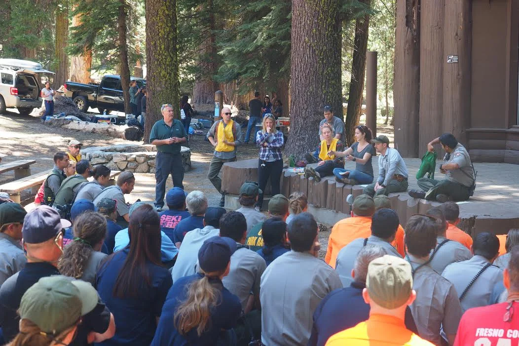Me leading the debrief session after last year's MCI drill in Sequoia National Park.