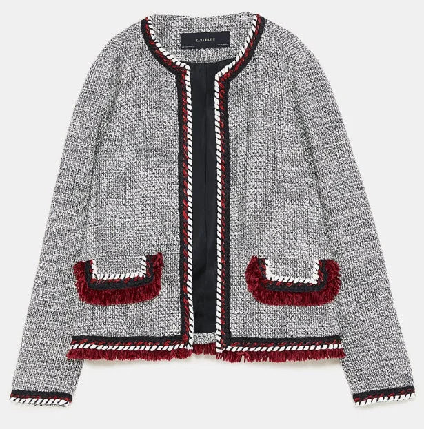 textured weave blazer zara