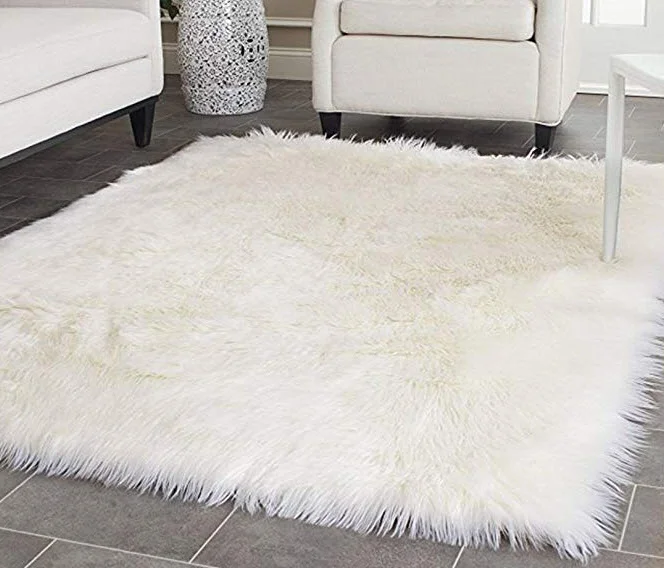 Amazon - Faux Silky Deluxe Sheepskin Area Shag Rug