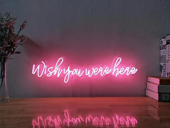 Amazon - Wish You Were Here Real Glass Neon Sign
