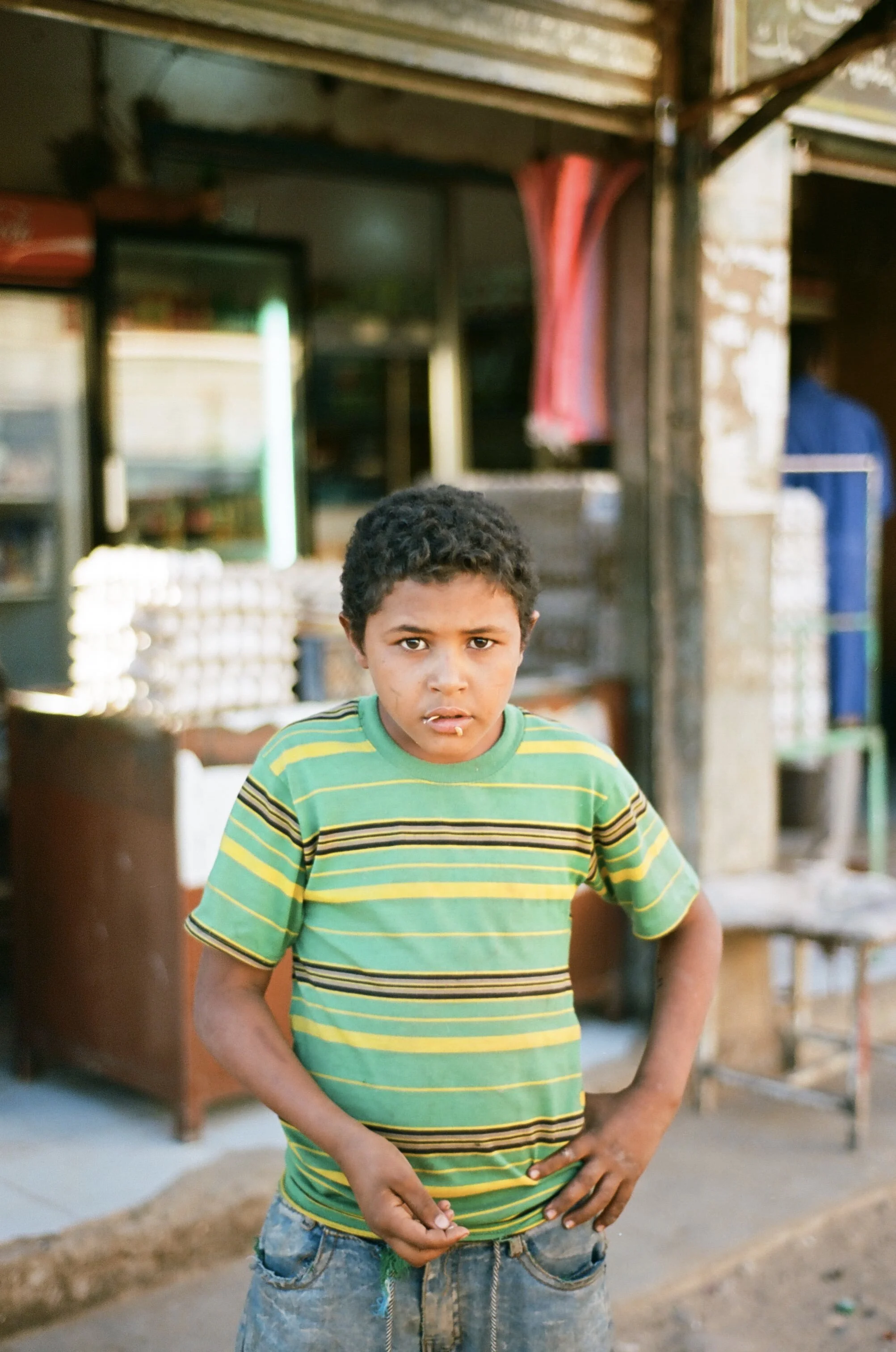 A portrait of a young boy in Dongola Sudan. Kodak Ektar 100