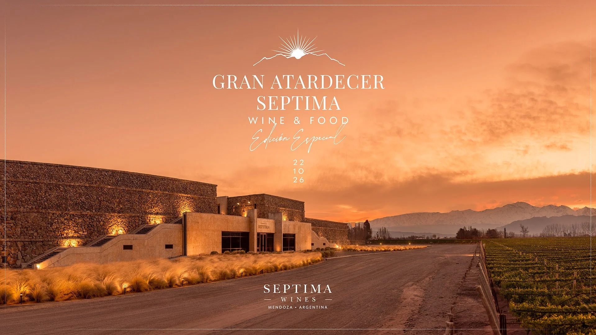Bodega Séptima celebra sus 25 años con un Gran Atardecer frente a la Cordillera de los Andes