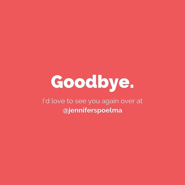 This Instagram page is going dark!👀 But don&rsquo;t worry, the content won&rsquo;t stop, it will just have a new home! Moving forward, I&rsquo;ll only be using my @jenniferspoelma page. 
I&rsquo;m sharing why I decided to make the move in my most re