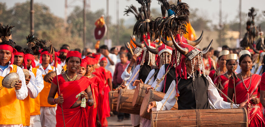 Women participating in Dussehra procession of Bastar