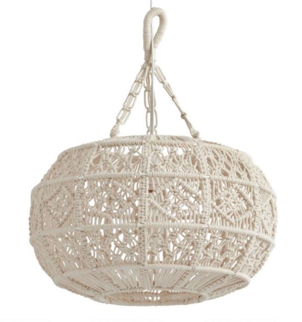 Boho Modern - Ivory Macrame Pendant 