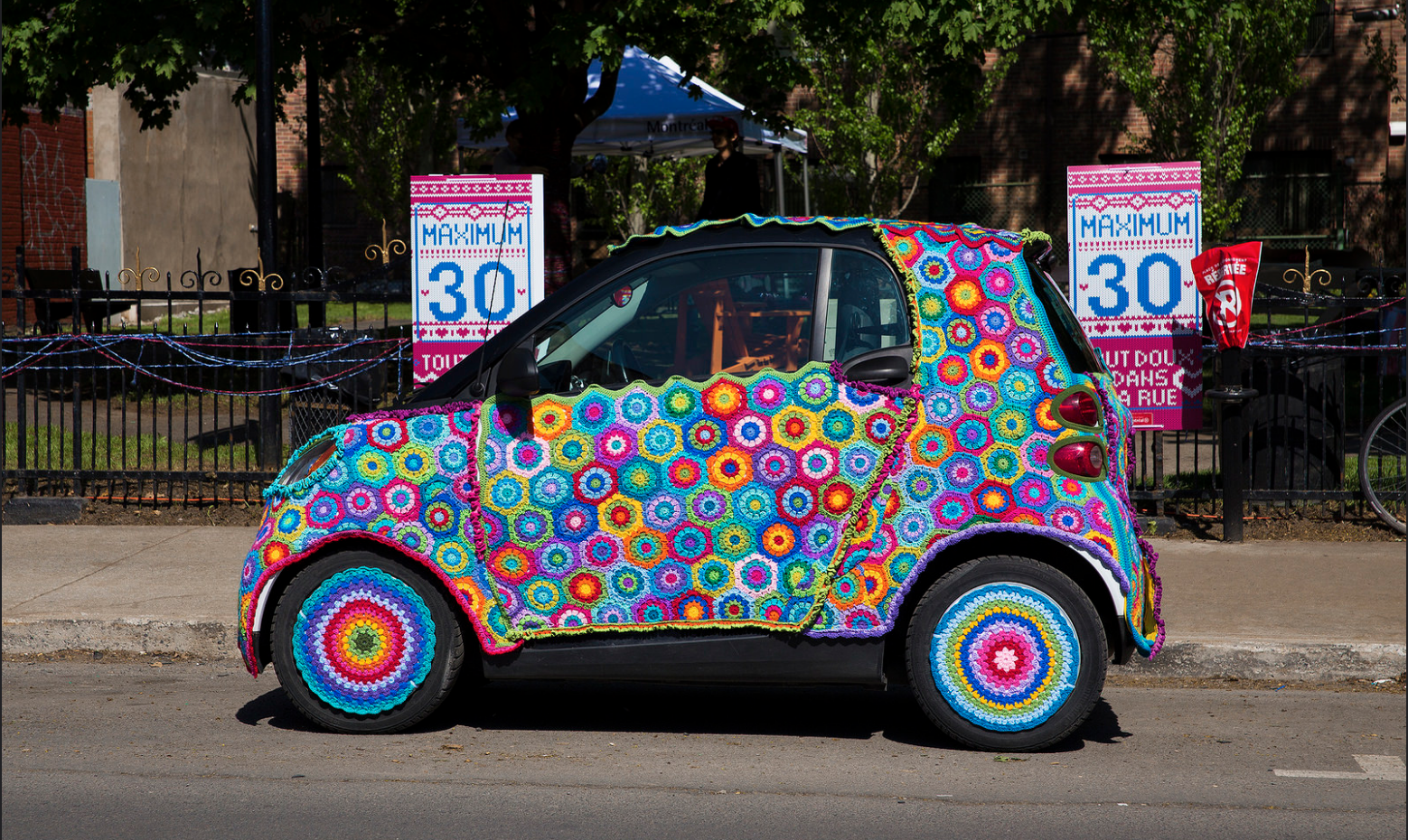 Knitted Cover for Car2Go- Side Angle