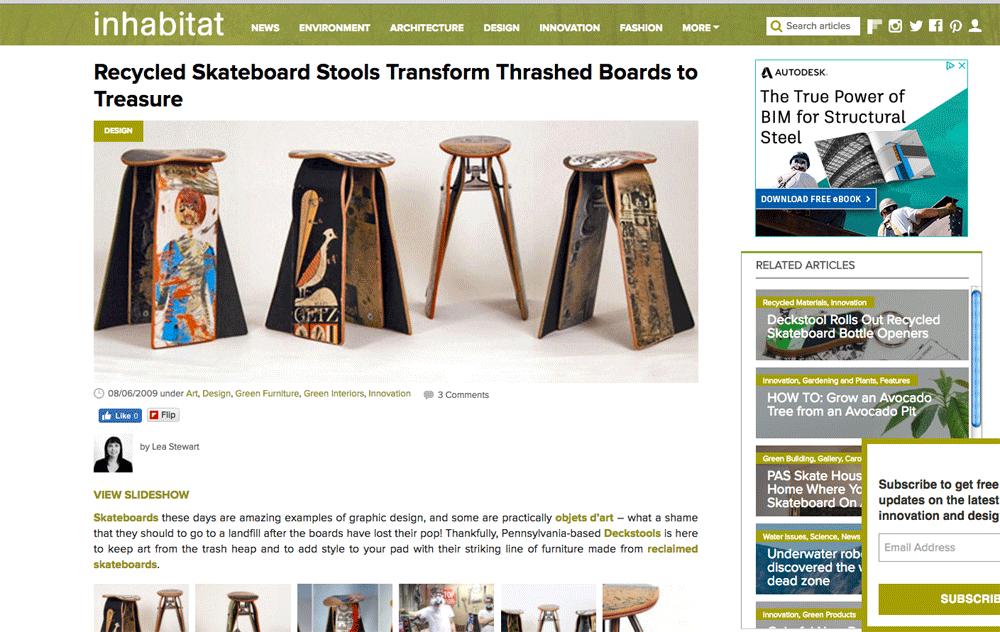 Deckstool Featured on inhabitat.com