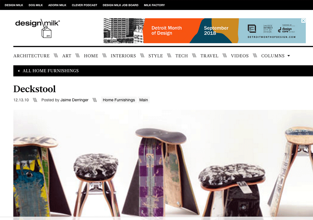 Deckstool featured on DesignMilk