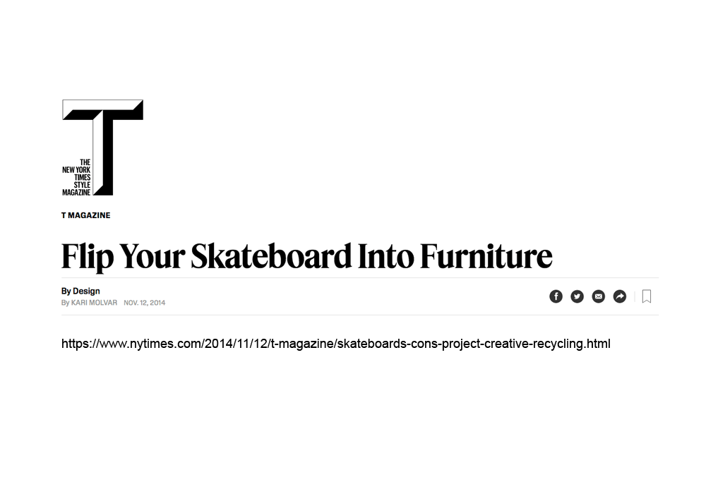 Flip Your Skateboard Into Furniture - NY Times T Magazine