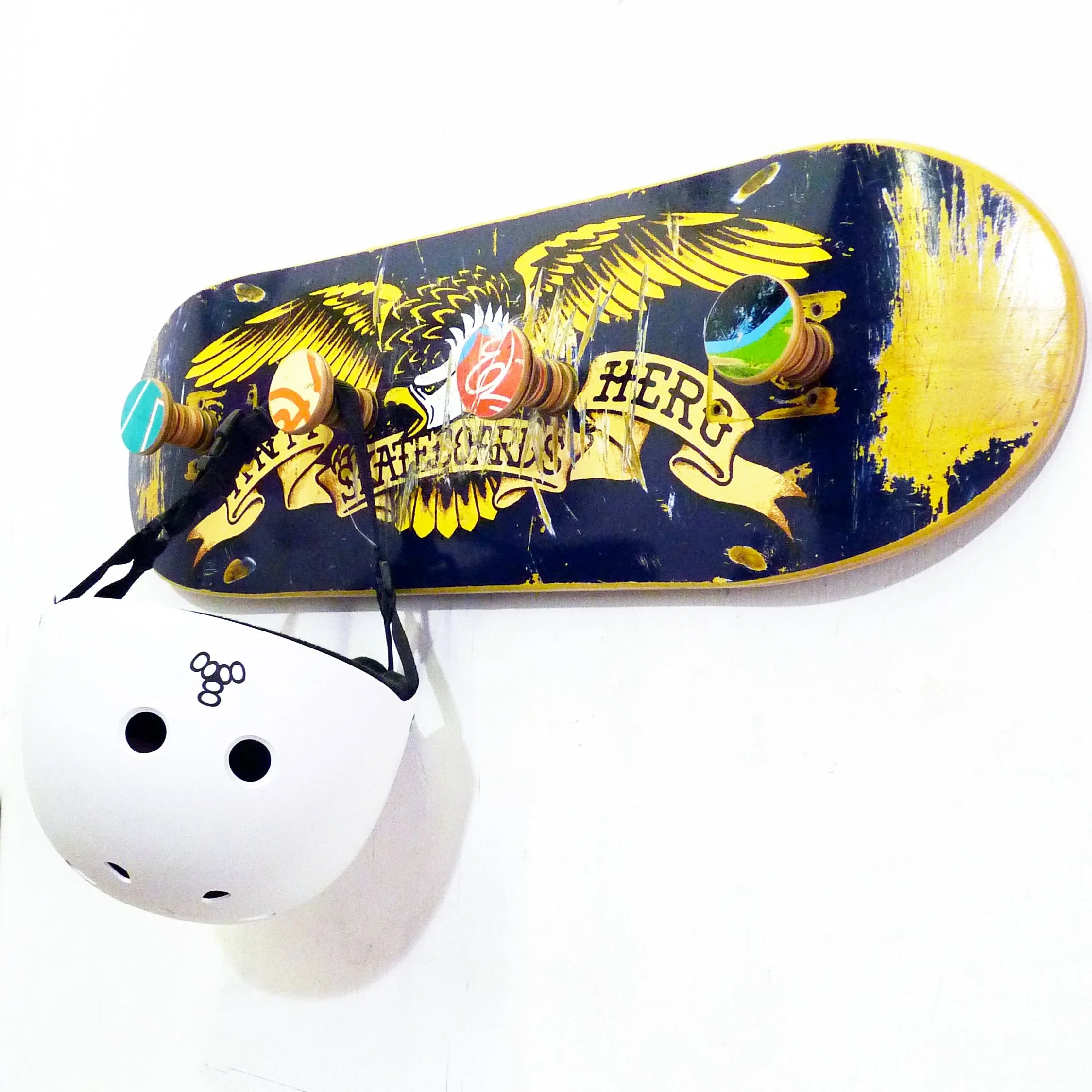 Recycled Skateboard Coat Rack