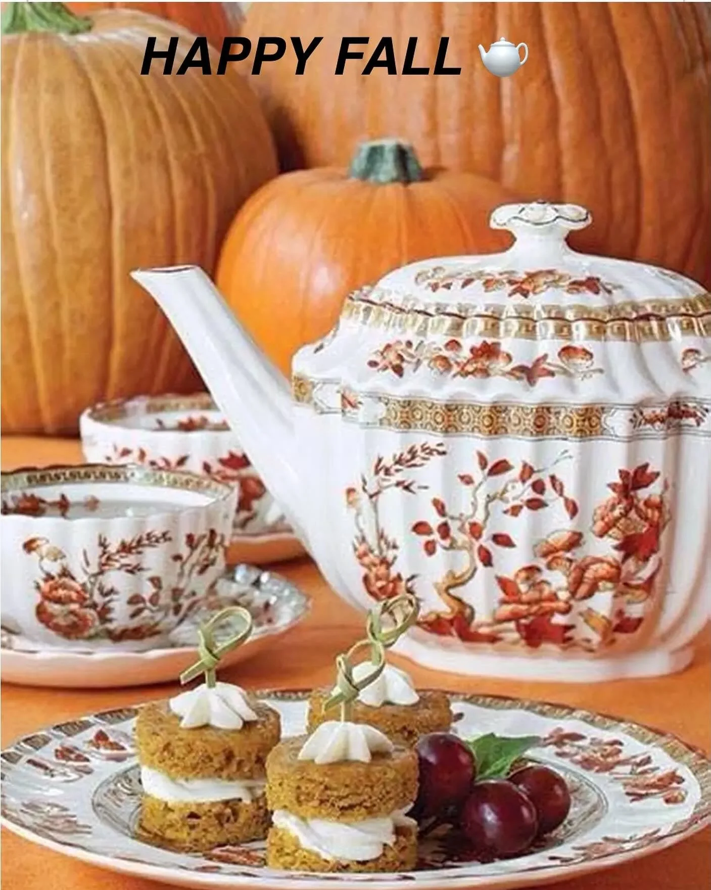 Wishing you a lovely Fall filled with family, friends &amp; wonderful tea blends. 🍂🍁🫖 #fall #fallteatime #sofloliving #cozyteatime #teatimemagazine