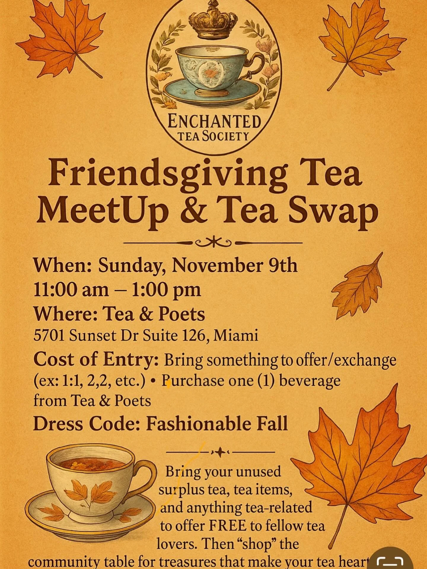 Reminder! Don&rsquo;t forget to RSVP on MeetUp.com. This event is going to be super FUN. Come &amp; get your &ldquo;TEA ON&rdquo;. DM if any questions 🥰🫖🧋🍵. #tea #afternoontea #teaculture #drinktea #lovetea #tealifestyle #teaofinstagram #sconesan