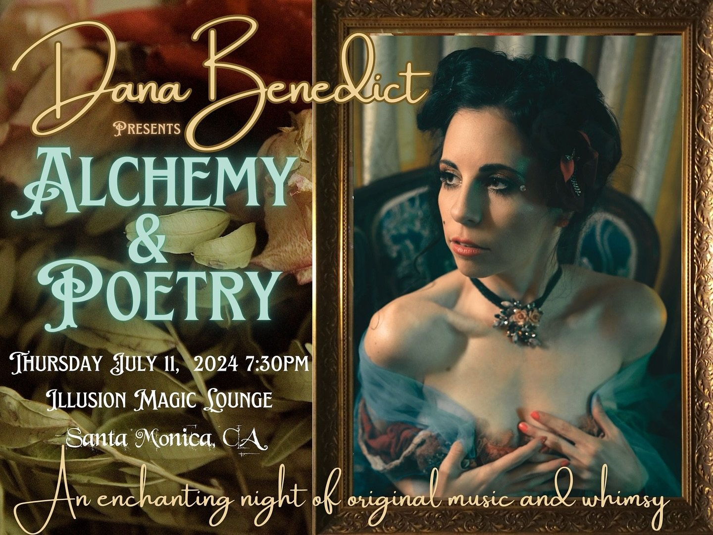 🎶🗝️✨ ANNOUNCING MY DREAM SHOW IS COMING TO FRUITION ✨🧚🏻💫

A musical journey through realms of whimsy and folklore. 
Dana Benedict&rsquo;s ethereal voice will lead the way through haunting melodies leaving you wanting more of her siren&rsquo;s ca