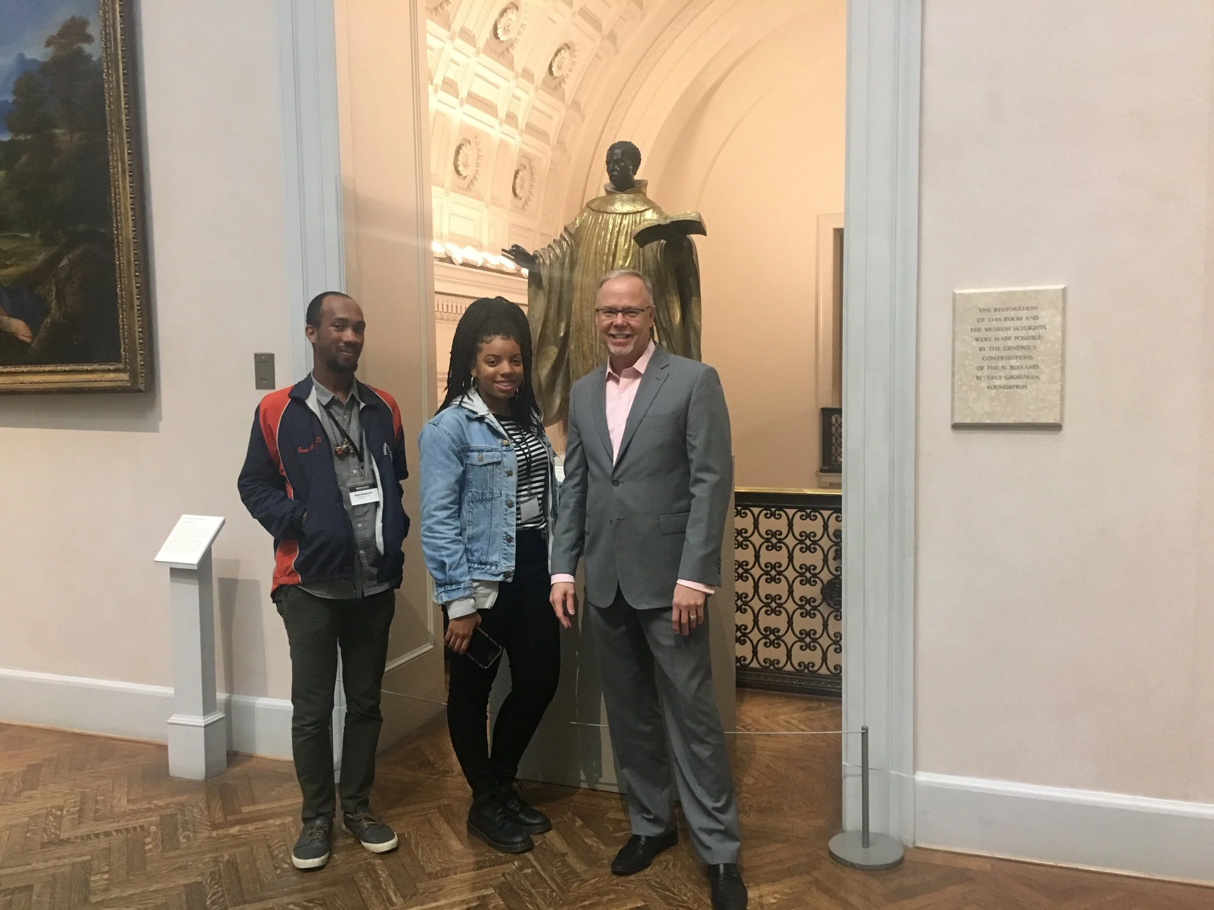 Gene Alestock II, Kiarra Jenifer, and Matthew Welch (Deputy Director & Chief Curator, Minneapolis Institute of Art)