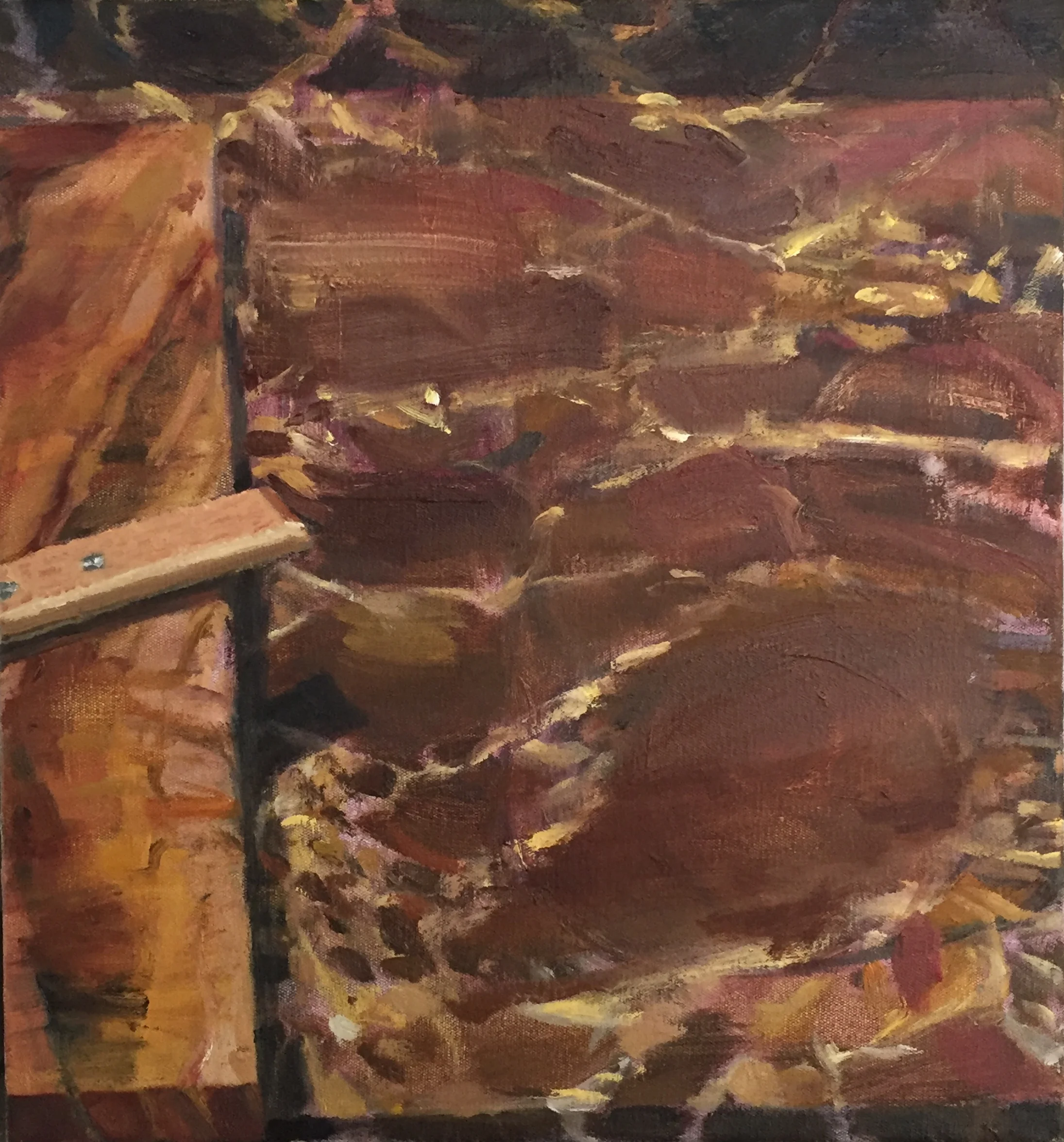 kitchen composition (marble), 2018, oil on canvas, 38 x 36cm