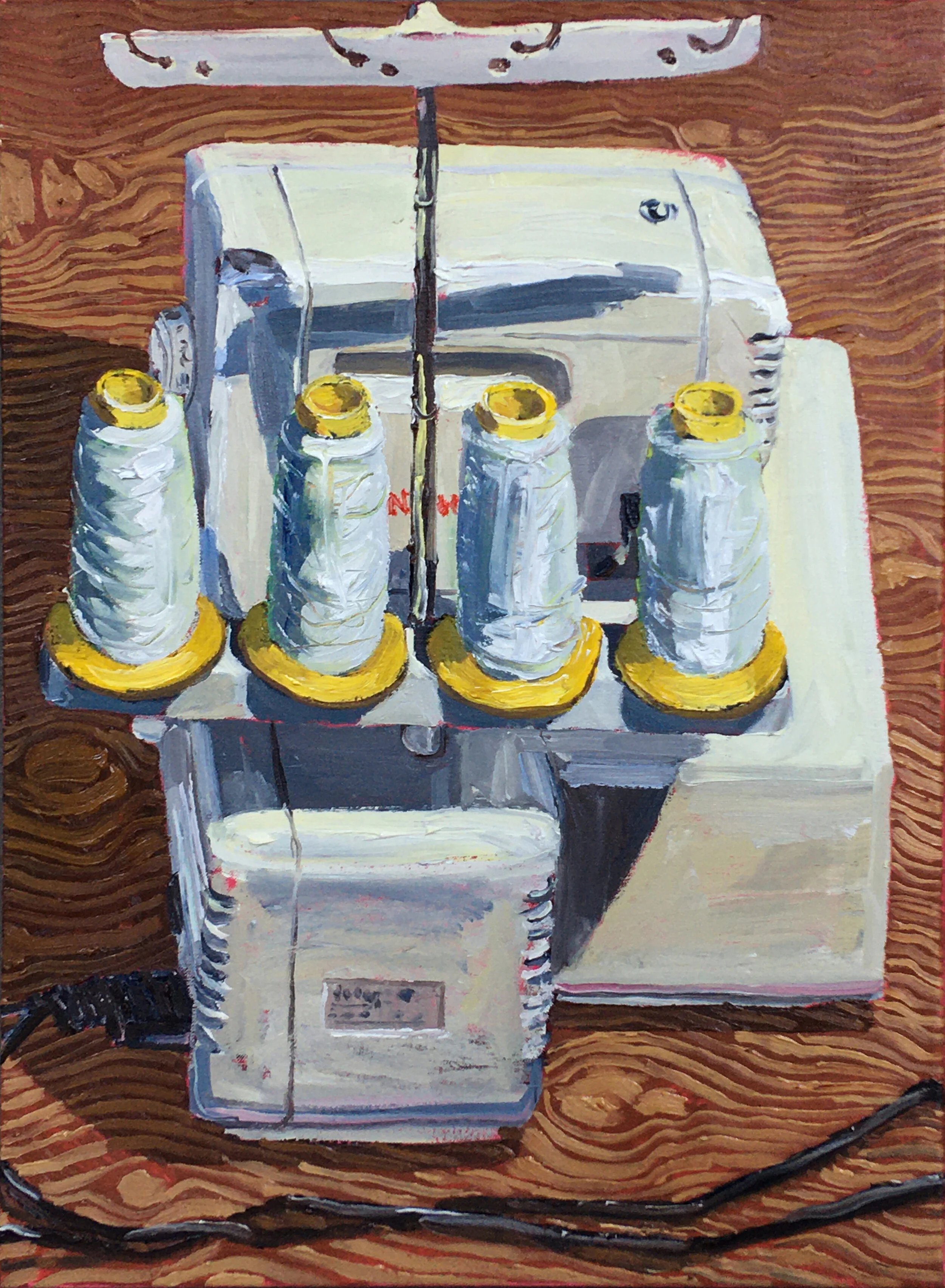 Overlocker II, 2021, oil on linen, 56 x 41cm