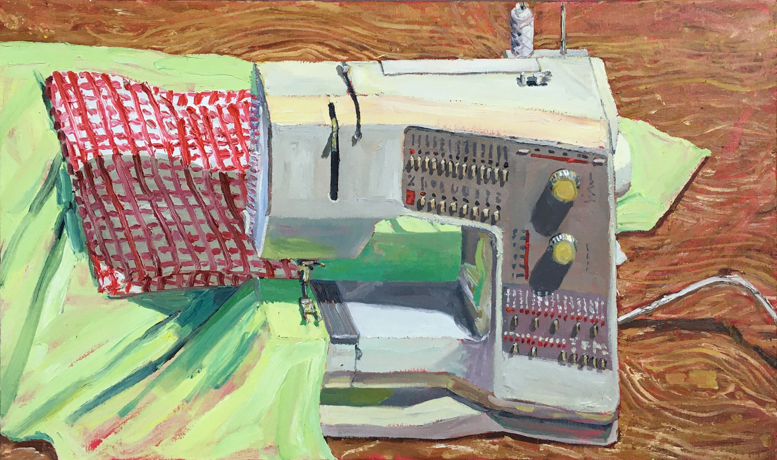Sewing Machine I, 2021, oil on linen, 56 x 96.5cm
